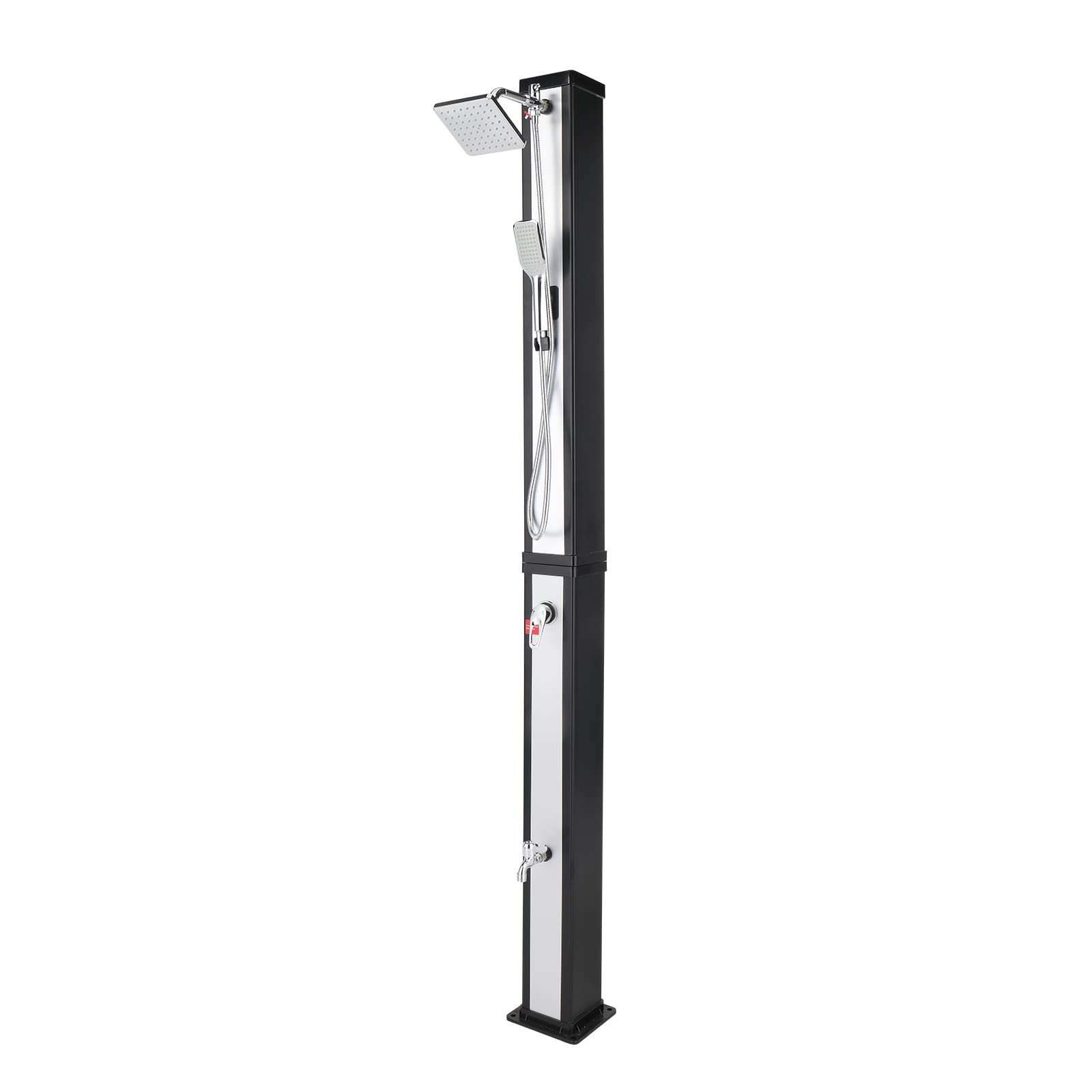 VINGLI 10.6 Gallon Solar Outdoor Shower with Adjustable Shower Head, Handheld Sprayer & Foot Wash Tap - Perfect for Poolside, Backyard, Beach, Camping & RV Use
