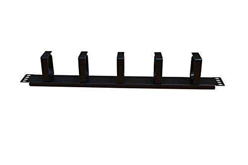 1U Horizontal Rack Mount Cable Management Panel with 5 D-Rings - Server Rack Cable Organizer for Network, Data Center & Home Office Use