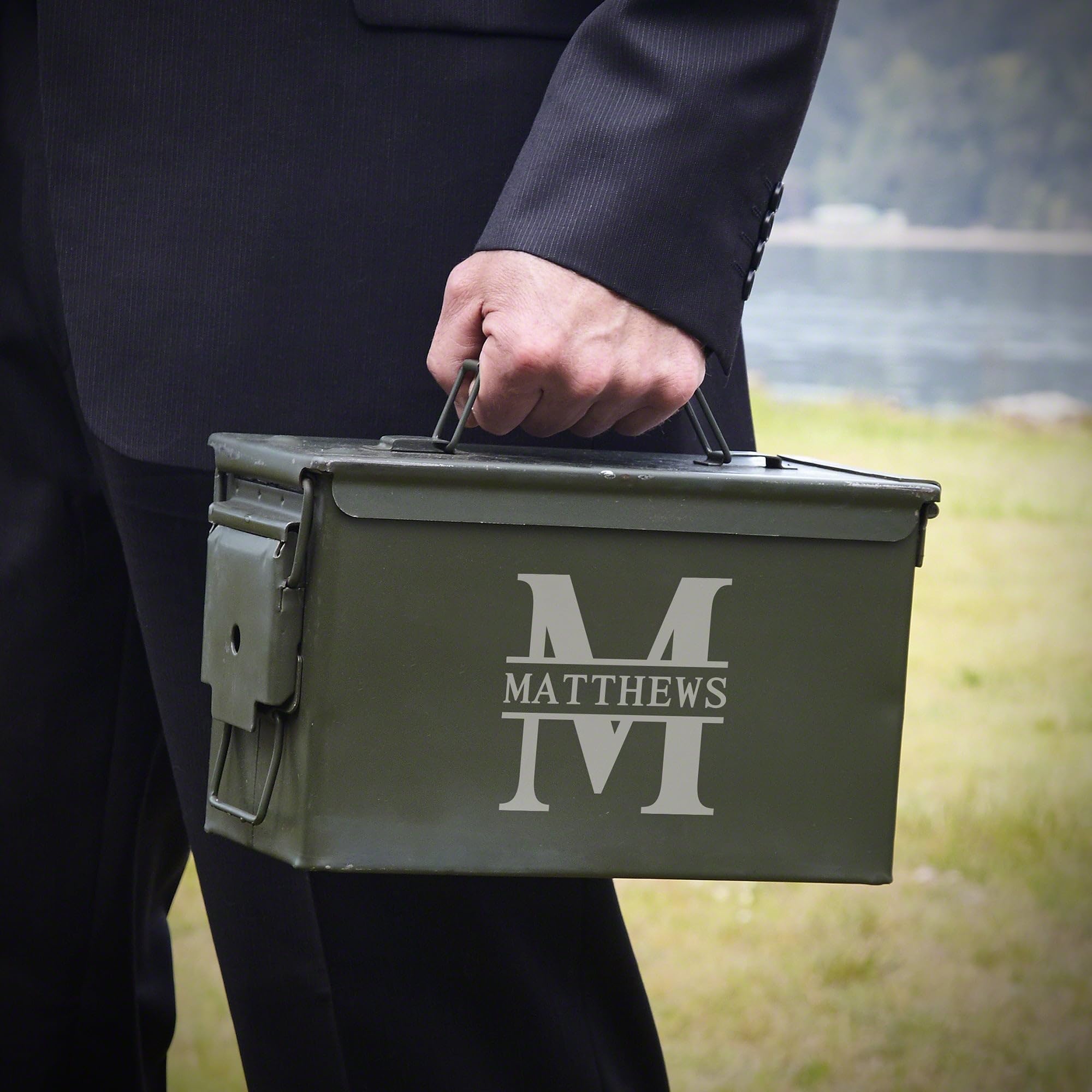 HomeWetBar Maverick Personalized 50 Cal Military Ammo Can - Durable Metal Storage Box for Ammunition, Survival Gear & Collectibles - Perfect for Gun Range, Hunting & Outdoor Adventures
