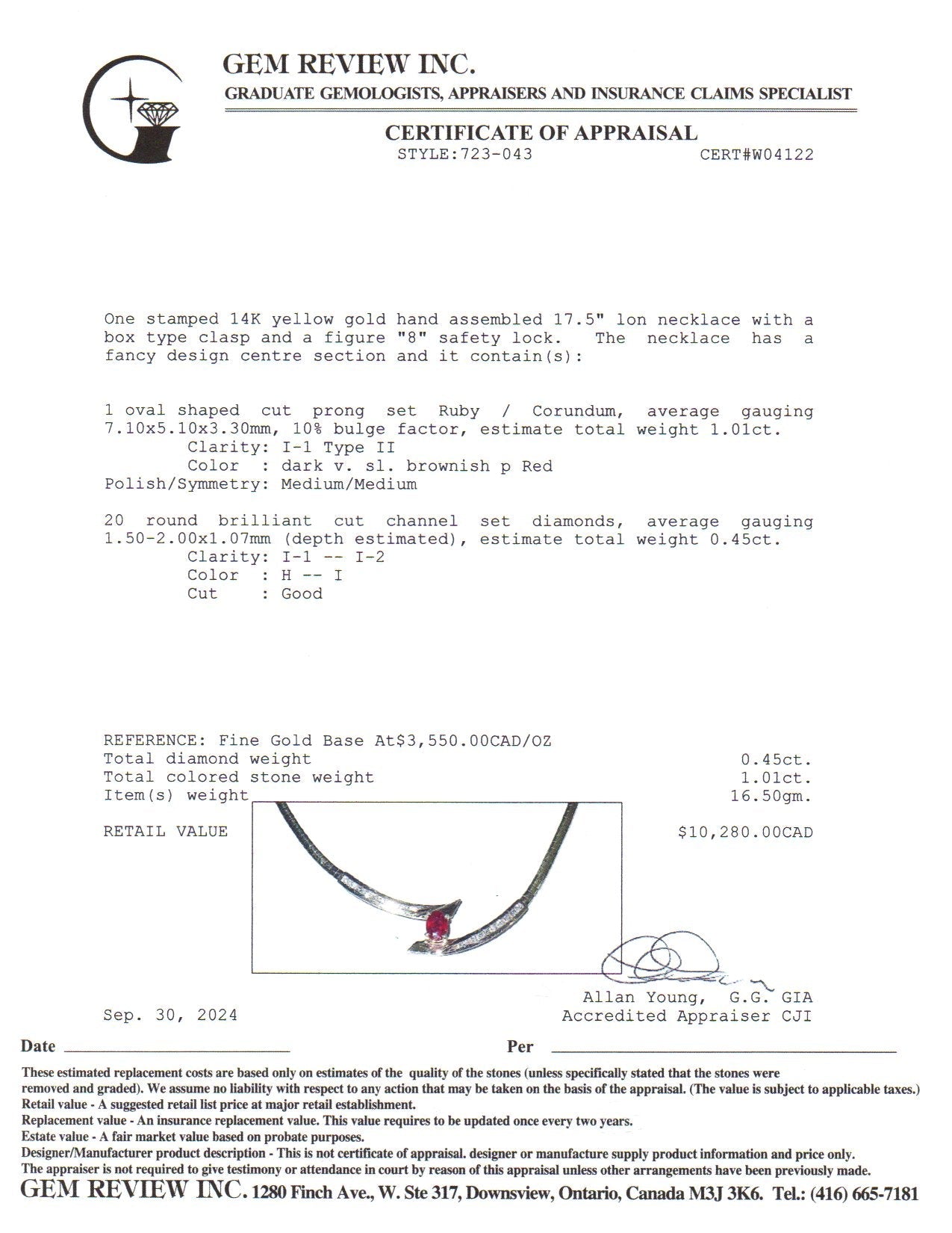 14K Yellow Gold Ruby and Diamond Necklace - 1.01ct Natural Ruby & 0.45ctw Diamonds - 17.5 Inch Elegant Jewelry for Women - Perfect for Anniversary, Birthday Gifts & Special Occasions