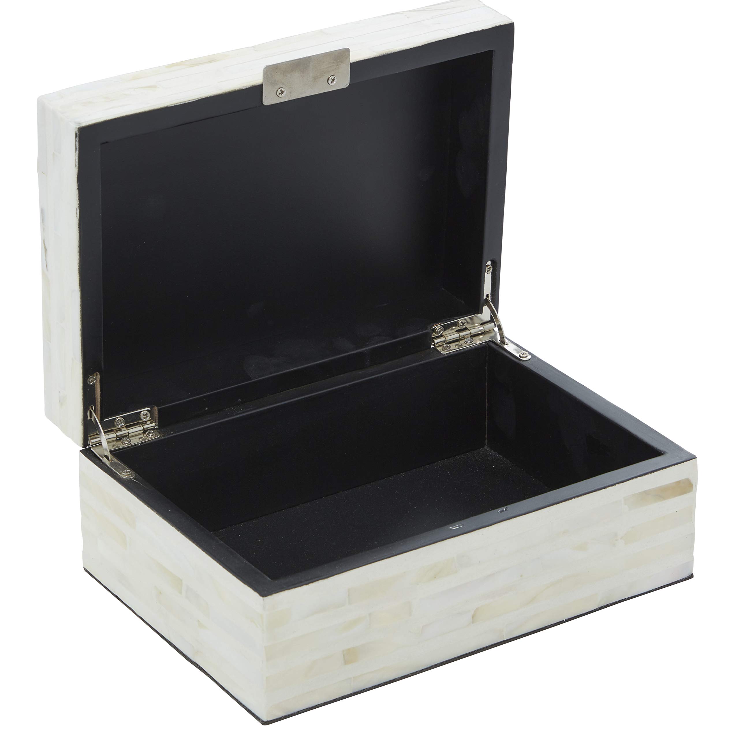 Deco 79 Mother of Pearl Shell Handmade Decorative Storage Box Set of 2 - 12