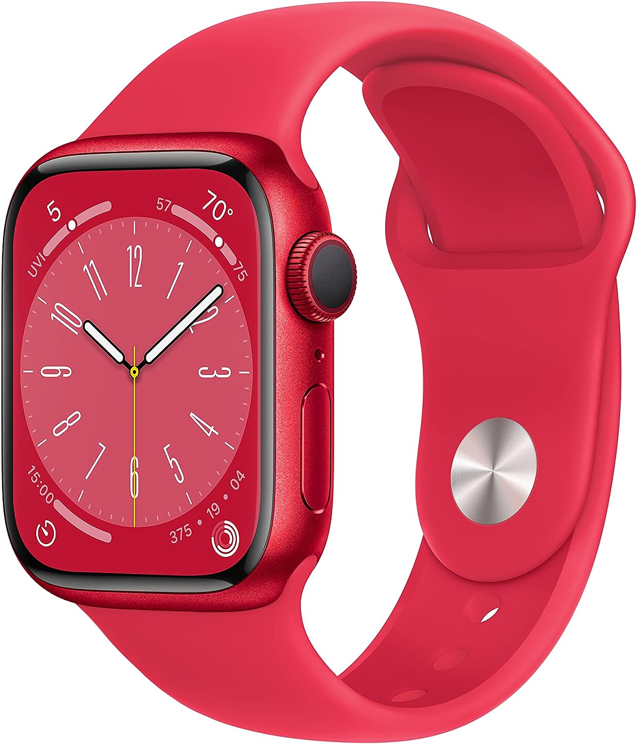 Apple Watch Series 8 41mm GPS + Cellular - Red Aluminum Case with Red Sport Band (MNV63LL/A) | M/L Size | Fitness Tracker, Heart Rate Monitor, Sleep Tracking | Perfect for Running, Swimming & Daily Wear