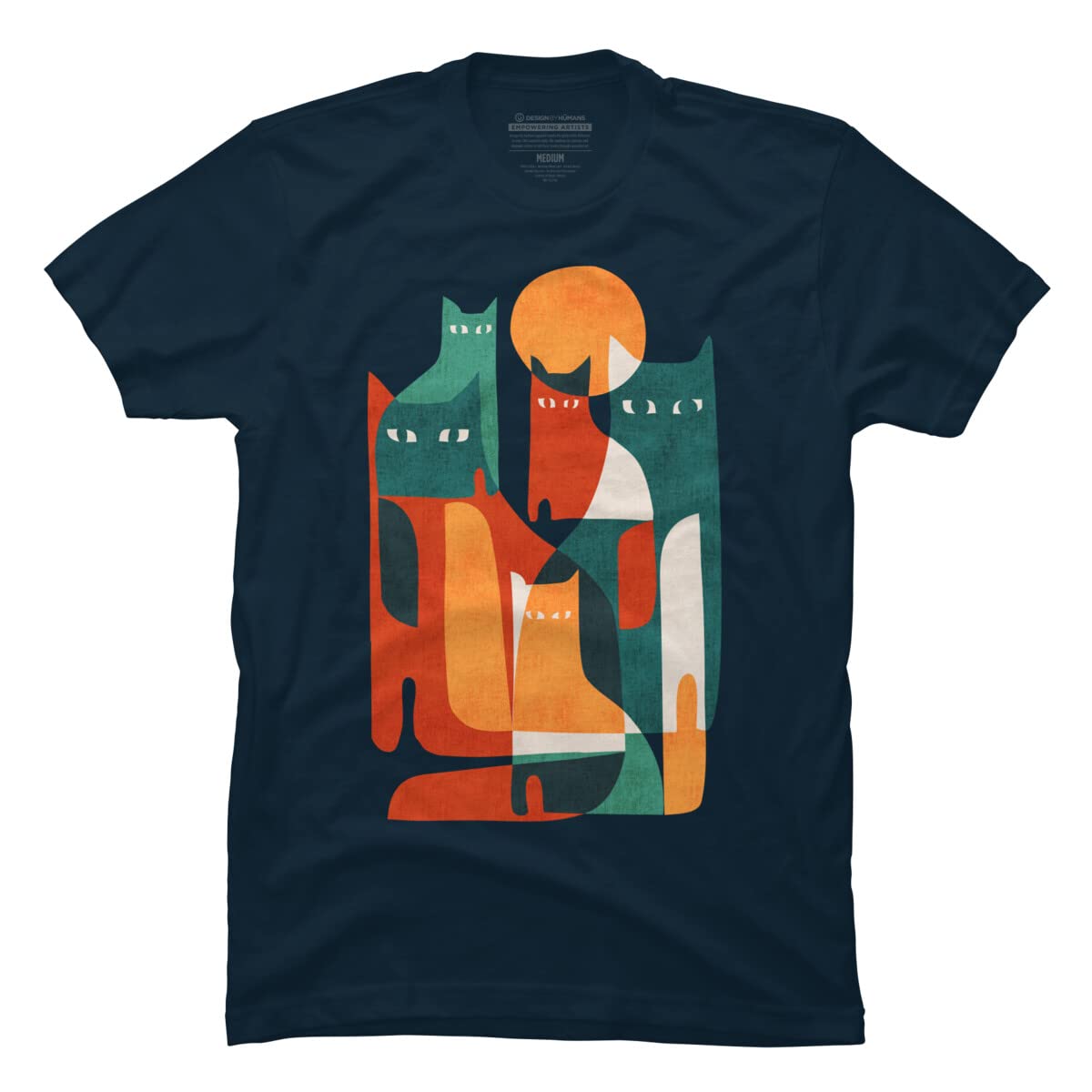 Design By Humans Men's Cat Graphic T-Shirt - Funny Feline Print Tee for Casual Wear & Cat Lovers - Perfect for Everyday Outfits, Gifts & Cat-Themed Events