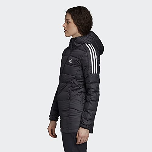 Adidas Women's Essentials Lightweight Down Hooded Winter Parka Jacket - Warm & Waterproof for Outdoor Activities, Hiking & Cold Weather