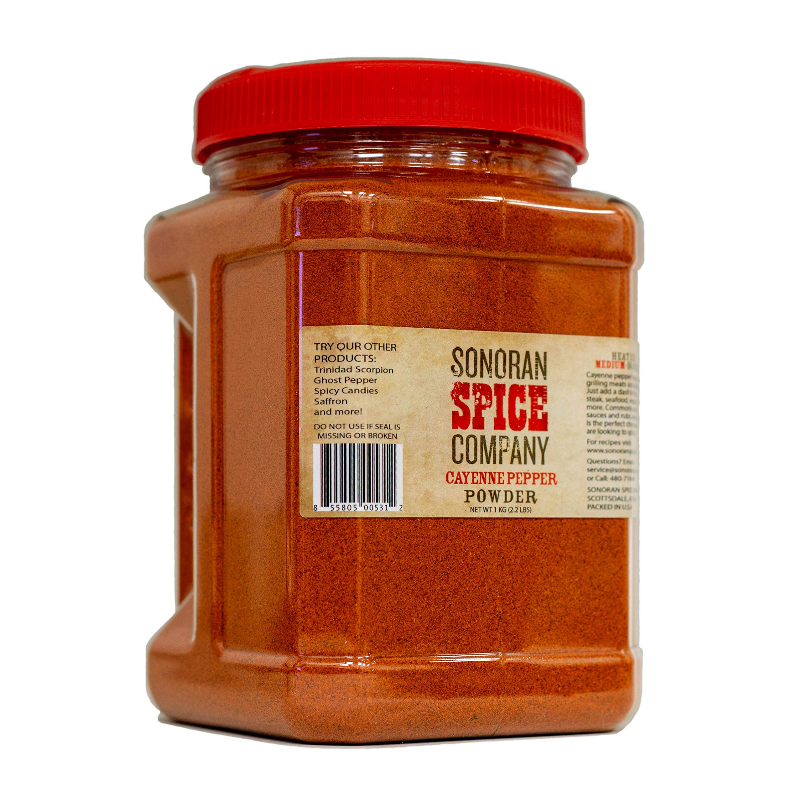 Organic Sonoran Spice Cayenne Pepper Powder 1kg (2.2 lbs) - Hot Chili Powder for Cooking, Seasoning & Spicy Recipes - Perfect for BBQ, Mexican Food & Homemade Hot Sauce