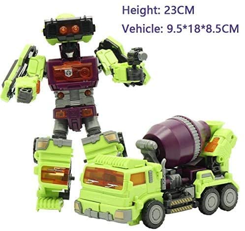 NBK Deformation Oversize 6-in-1 Robot Devastator Engineering Combiner Action Figure - Transformable Car Truck Model Toy for Kids & Boys (Green) | STEM Educational Gift, Birthday Present & Collectible for Children