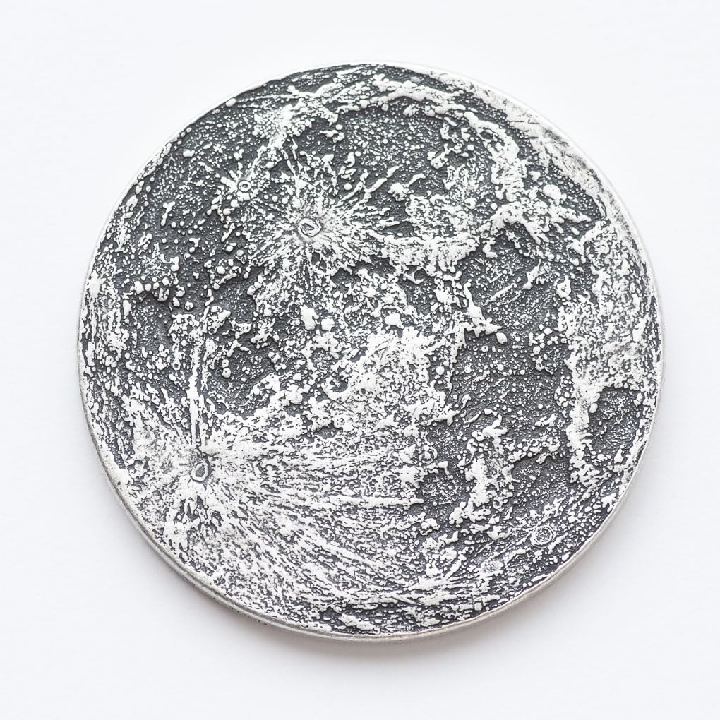 Aztec Sun Stone & Moon Worry Coin - Fine Silver Anxiety Relief Token for Stress Relief, Meditation, and Gift Giving