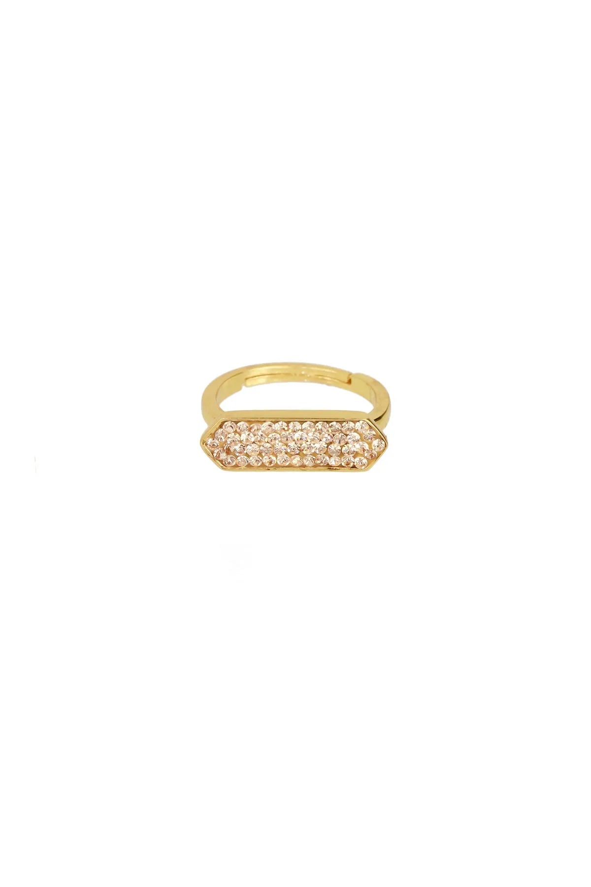 Elegant Gold Plated Crystal Bar Ring for Women - Perfect for Parties, Weddings & Everyday Fashion Accessories