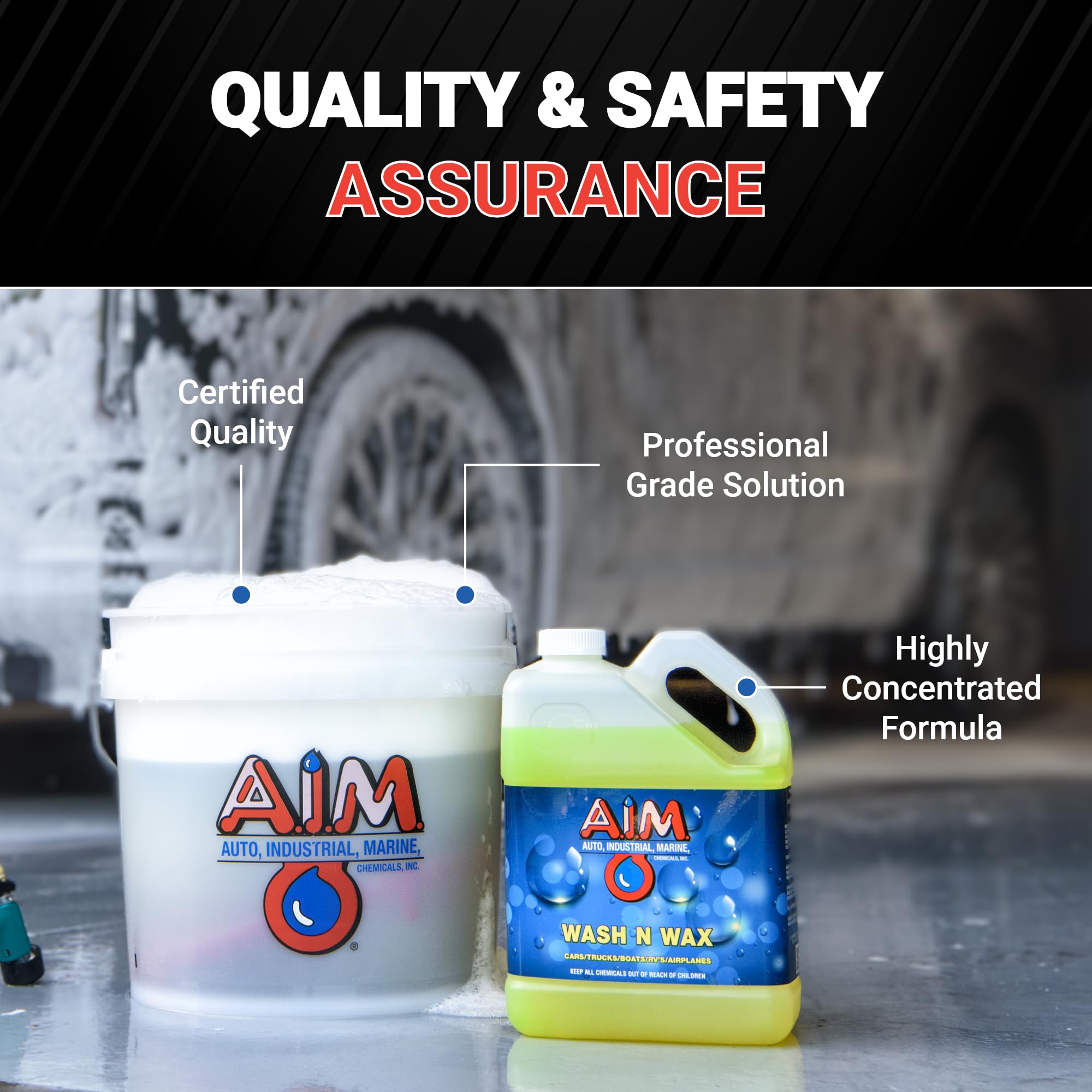 Premium Car Wash Soap with Wax - pH Balanced Formula (1 Quart) for Shiny, Protected Cars - Ideal for Home & Professional Auto Detailing