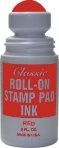 Red Roll-on Stamp Pad Ink - Self-Inking Stamp Refill for Crafting, Scrapbooking & Office Use