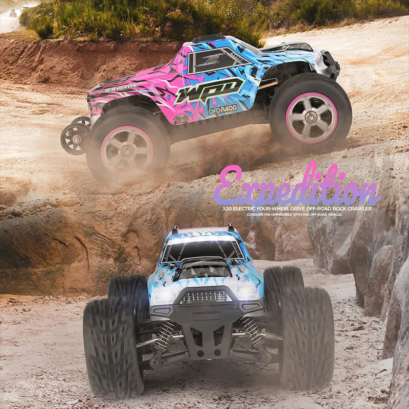 WLTOYS 204006 1/20 Scale 4WD Off-Road RC Car - 2.4GHz Remote Control, 50km/h High Speed, LED Headlights - Perfect for Outdoor Racing, Backyard Driving & Off-Road Adventures
