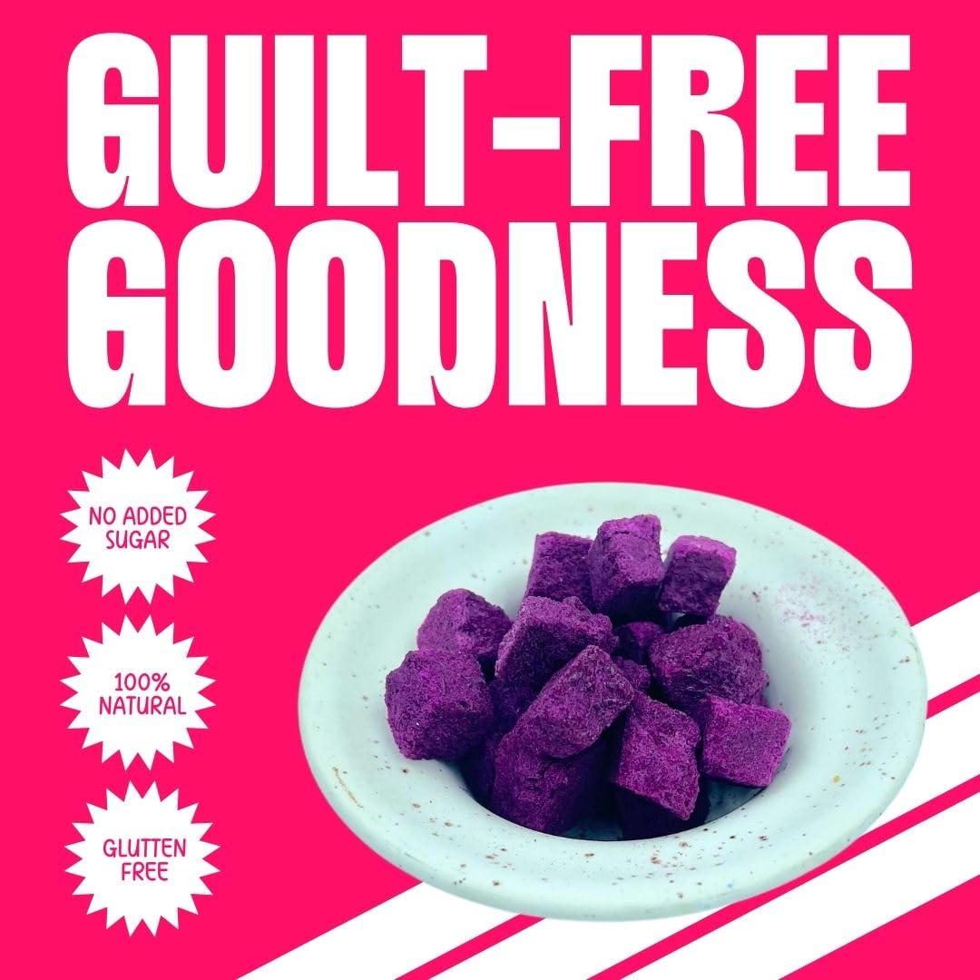 Freeze Dried Jamun Cubes | 100% Natural Vegan Snack | No Preservatives, No Added Sugar, Gluten Free Healthy Snack for Kids & Adults | Perfect for Lunch Boxes, Hiking & On-the-Go Snacking | 2 Pack (16Gm Each)