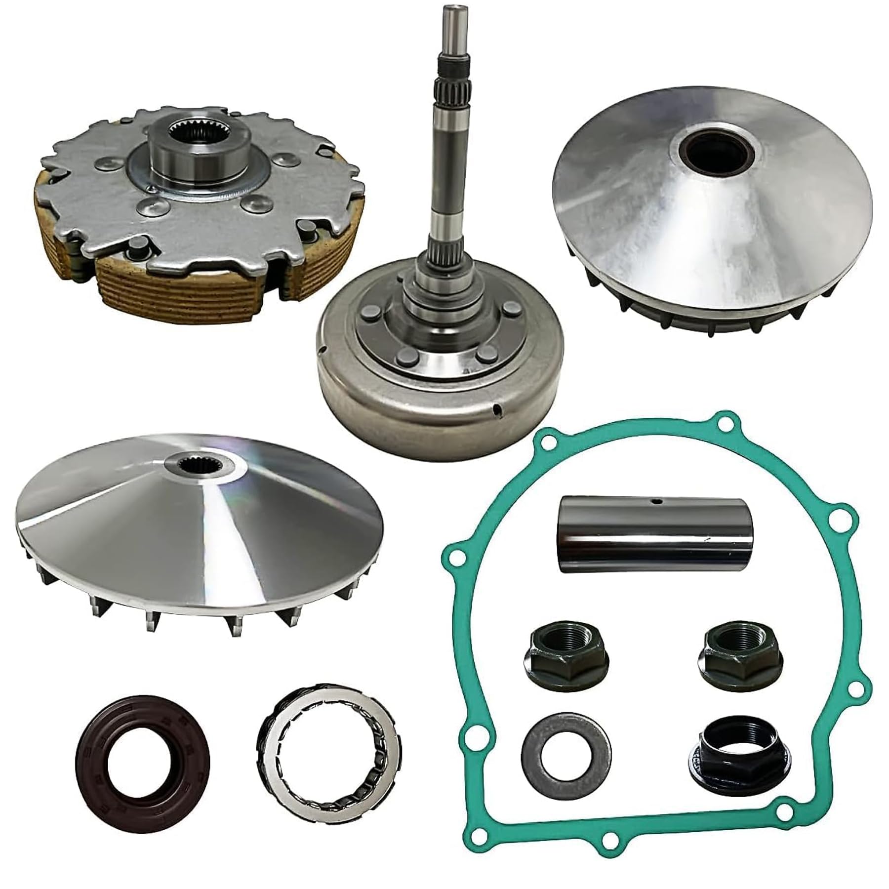Yamaha Grizzly 700 Wet Clutch Shoe Kit Assembly Replacement 2007-2015 - Primary Sheave, Clutch Carrier, Housing, Oneway, Gasket & Oil Seal Nuts - Perfect for ATV Clutch Repair & Maintenance