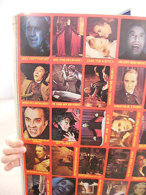 Vintage 1970s Shock Theatre Uncut Horror Test Set Card Sheet - Collectible Memorabilia for Horror Fans & Movie Enthusiasts