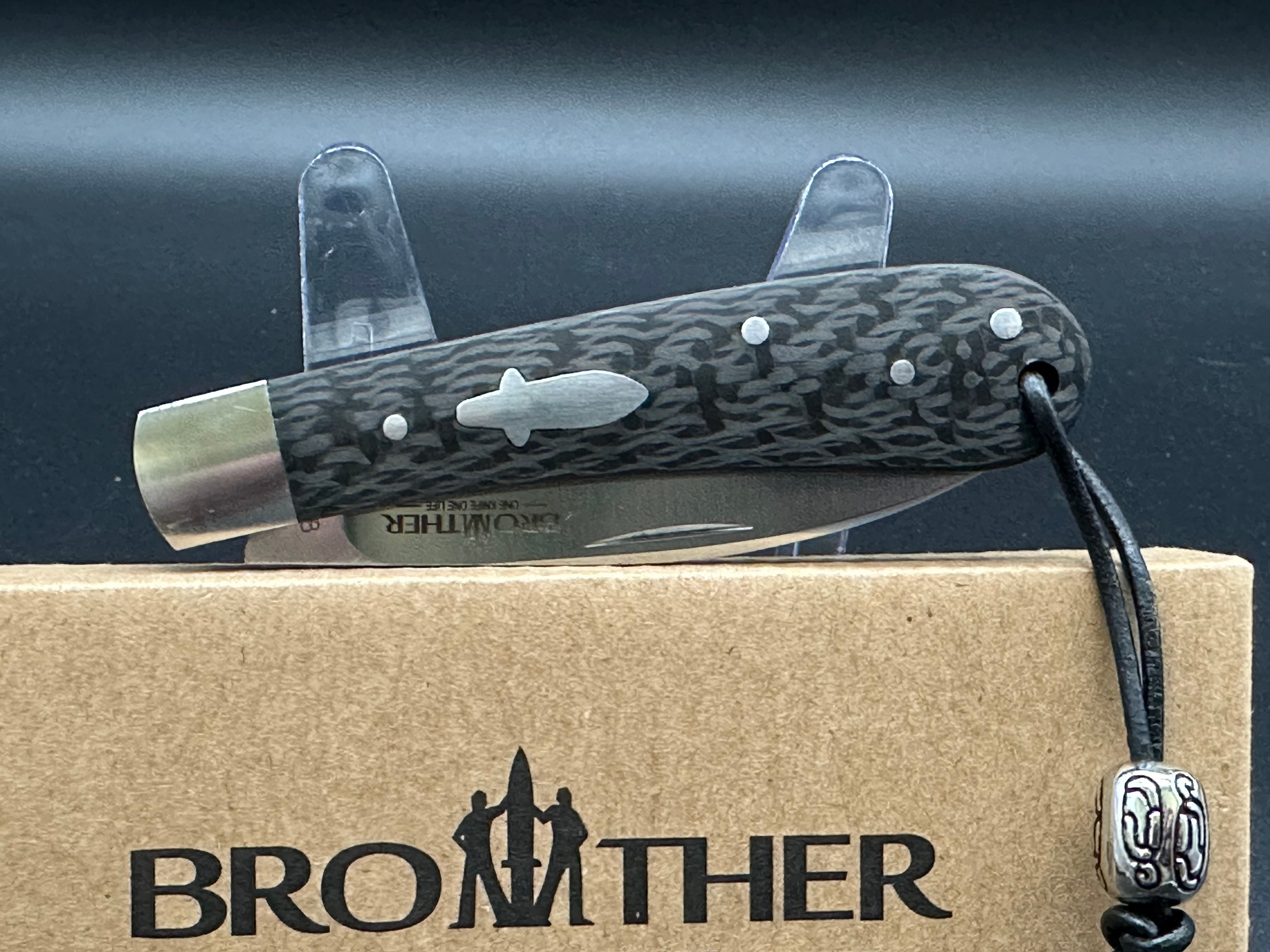 Brother 1508 Warncliffe Folding Pocket Knife with VG-10 Stainless Steel Blade & Carbon Fiber Handle - EDC, Camping, Hiking, Outdoor Survival Gear
