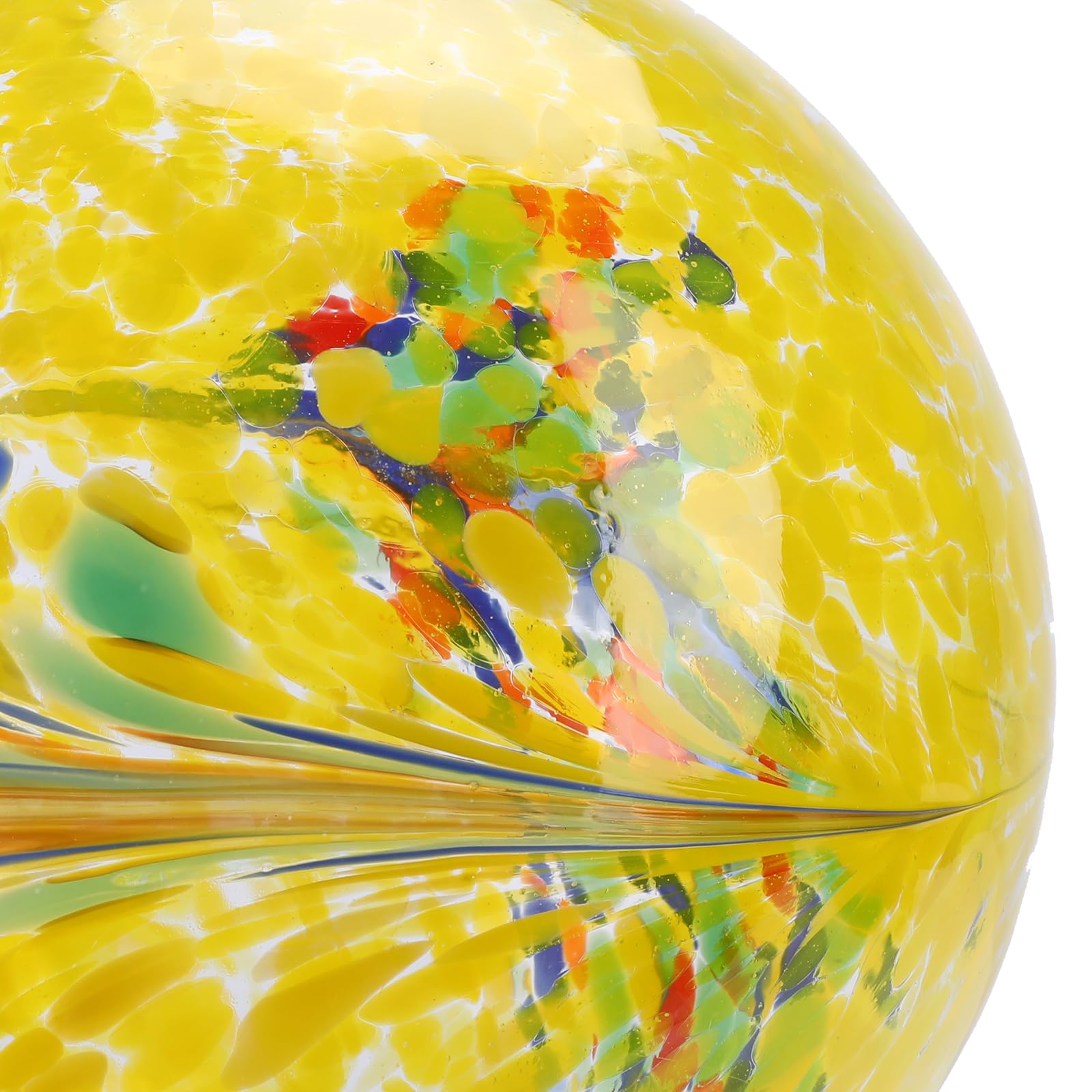 10 Inch Yellow Glass Gazing Ball - Reflective Garden Globe for Outdoor Decoration, Yard Ornament, Home & Garden Decor | Perfect for Patios, Lawns, Flower Beds & Landscape Design