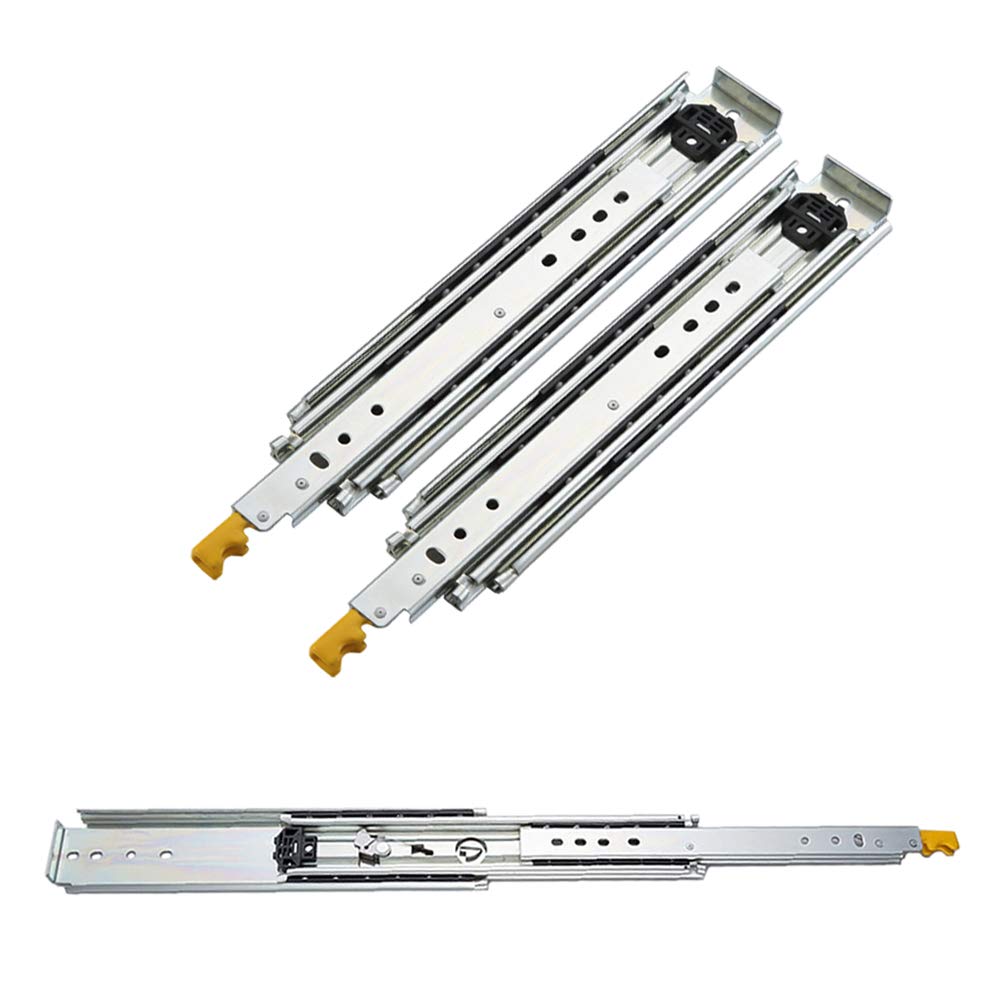 Heavy Duty 48 Inch Full Extension Ball Bearing Drawer Slides - 2 Pack with Locking Mechanism | Telescopic Guide Rails for Kitchen Cabinets, Wardrobes & Cupboards | Durable Metal Drawer Runners for Smooth Gliding Action | Perfect for Home Organization & Furniture Installation