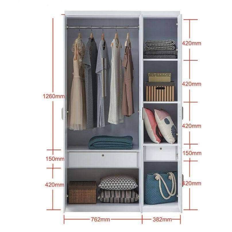 Mikas 3-Door Open Wardrobe Closet - Spacious Storage for Bedroom, Walk-In Closet & Guest Room Organization