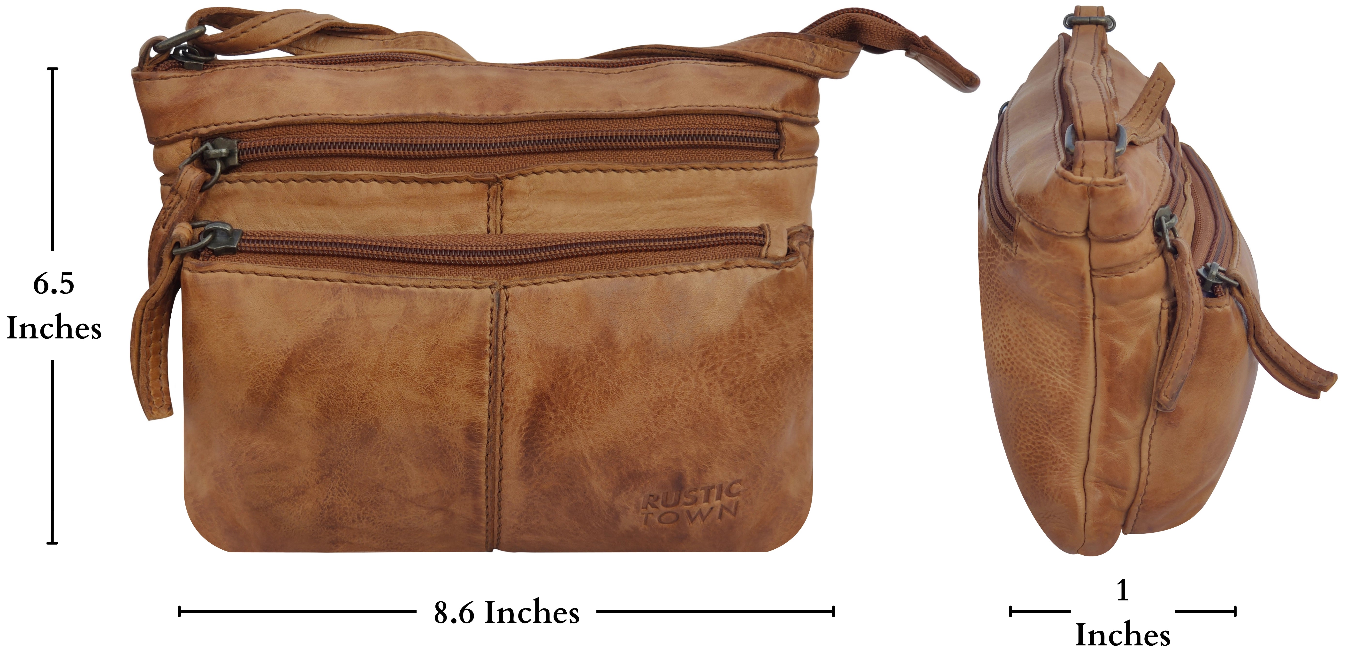 Genuine Leather Crossbody Purse for Women - Stylish & Durable Cognac Shoulder Bag - Perfect for Work, Travel & Everyday Use