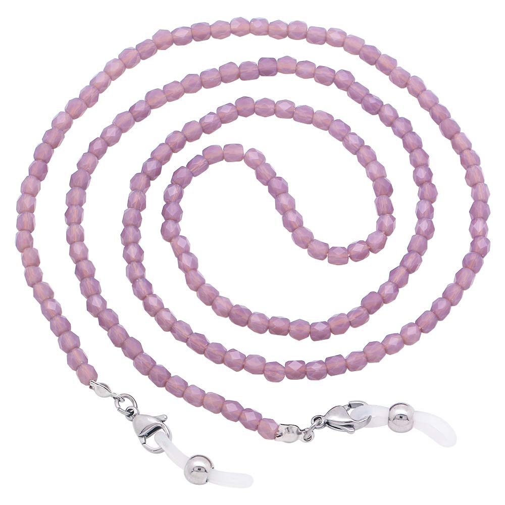 Fashionable Eyeglass Chain with Glass Beads - Adjustable Sunglasses Holder & Mask Lanyard for Women & Men - Perfect for Reading, Driving, and Outdoor Activities