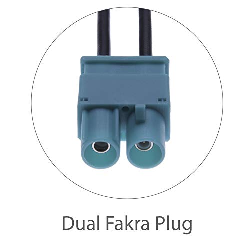 Keple Dual Fakra Car Radio Antenna Adapter - Double Fakra Plug Vehicle Aerial Connector for FM Stereo & GPS Navigation Systems | Compatible with Multiple Car Models | Perfect for Car Audio Upgrades & Signal Enhancement