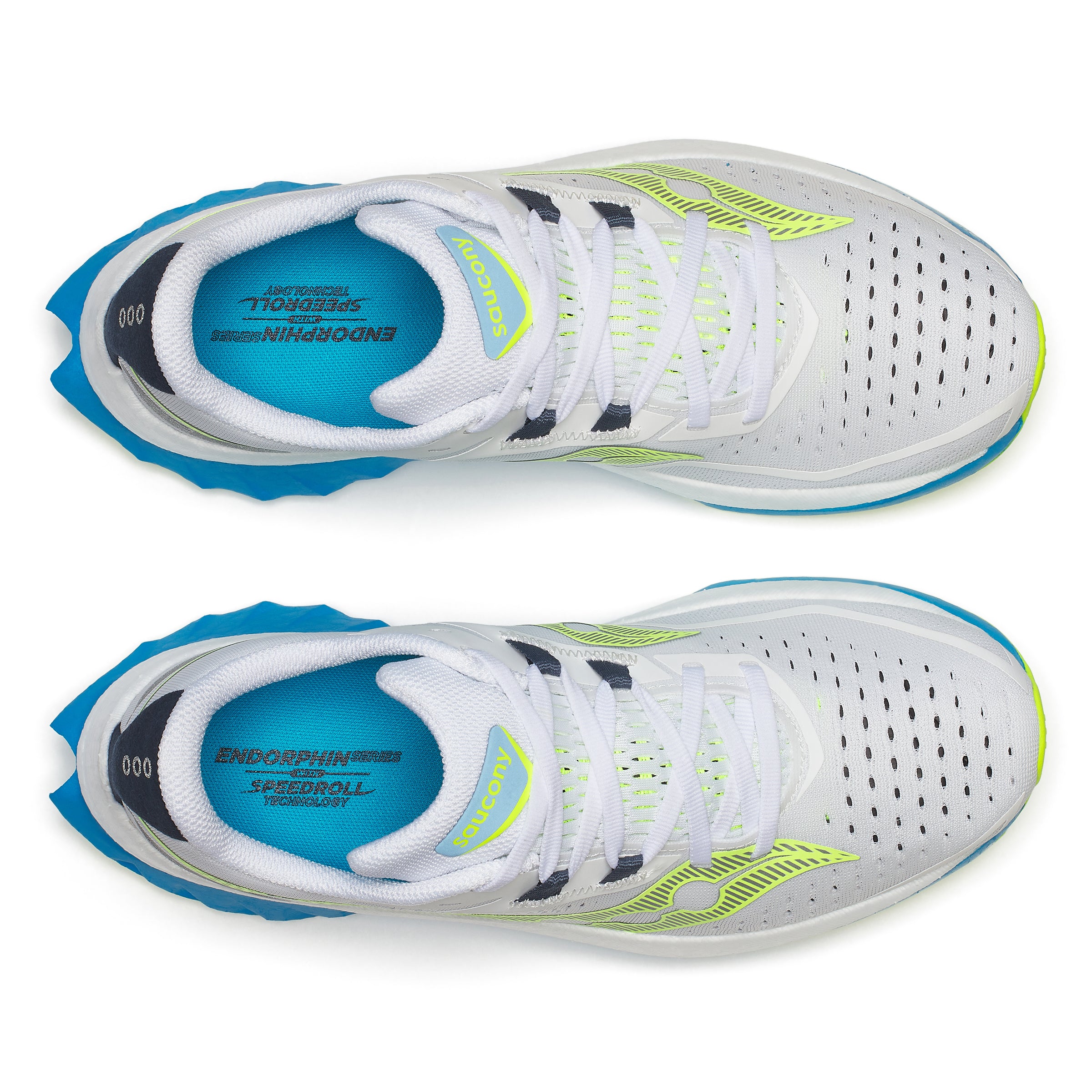 Women's Endorphin Speed 4 Running Shoes - Lightweight Cushioned Sneakers for Women (White/Viziblue) | Perfect for Marathon Training, Road Running & Gym Workouts