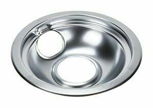 Amana W10196406RW Round Chrome Electric Range Burner Drip Bowl - Gray Replacement Part for Stove & Cooktop - Perfect for Kitchen Upgrades & Repairs