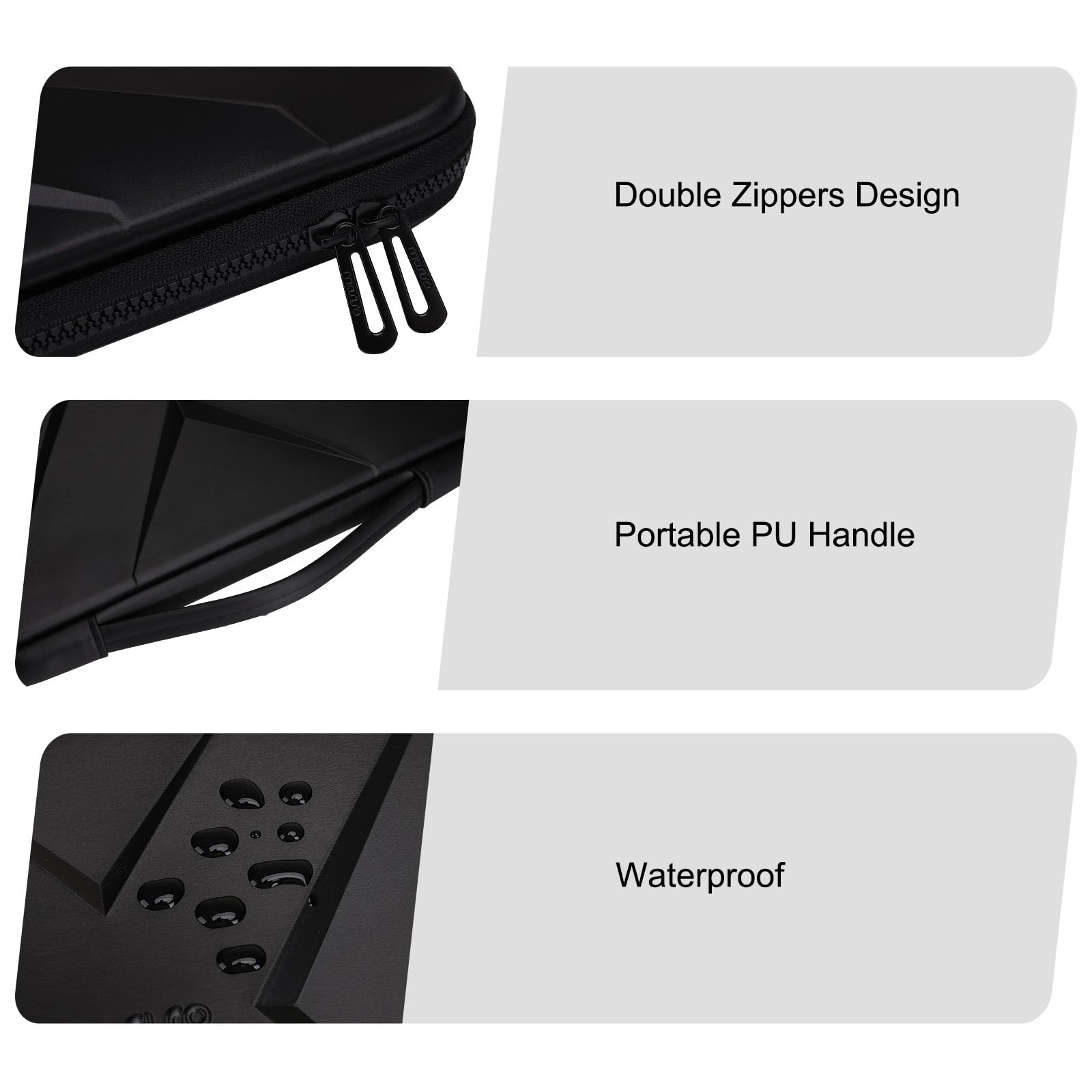 MOSISO 15.6-16 Inch Waterproof EVA Hard Shell Laptop Sleeve Shoulder Bag - Compatible with MacBook Pro/Air, HP, Dell, Lenovo, Asus Notebooks - Symmetric Geometric Design for Work, School & Travel (Black)