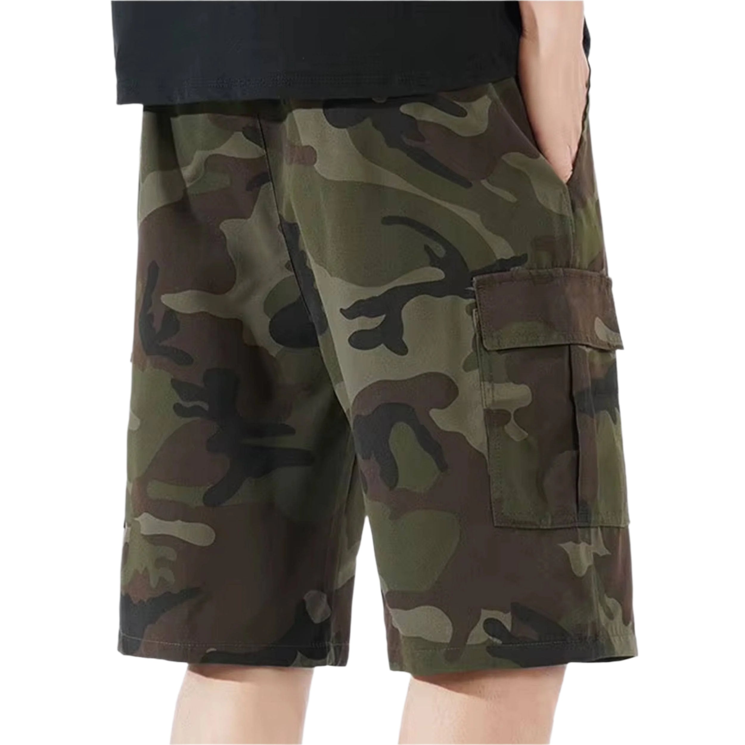 Military Army Camo Cargo Shorts for Men - Tactical Outdoor Hiking Camping Hunting Pants