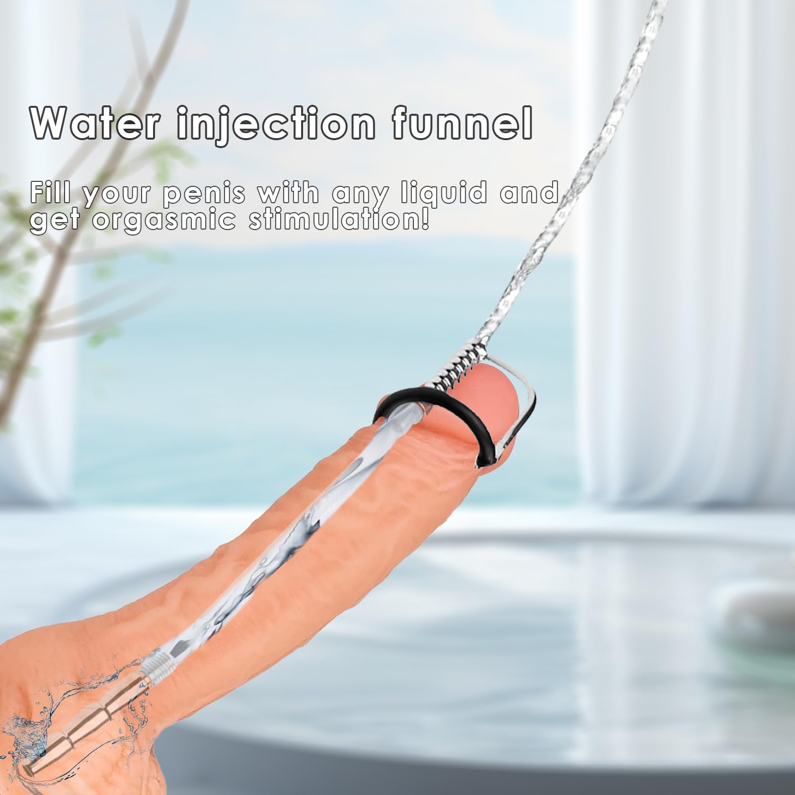 Flexible Silicone Urethral Sound with Cock Ring - Hollow Penis Plug for Male Stimulation & Extreme Pleasure | Perfect for BDSM Play, Solo Exploration & Couples' Intimate Toys
