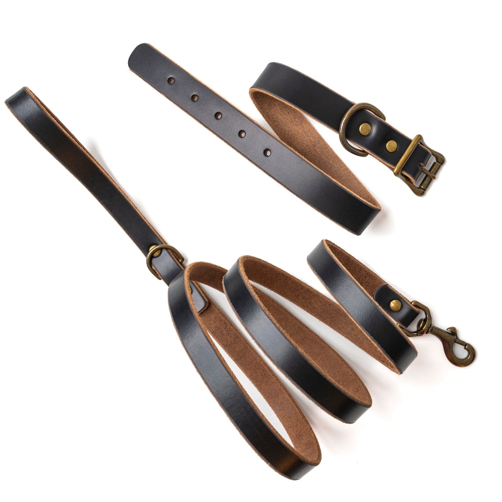 Premium Matching Dog Collar & Leash Set - Adjustable Black Nylon Pet Accessories for Small Medium Large Dogs - Perfect for Walking Training & Outdoor Adventures