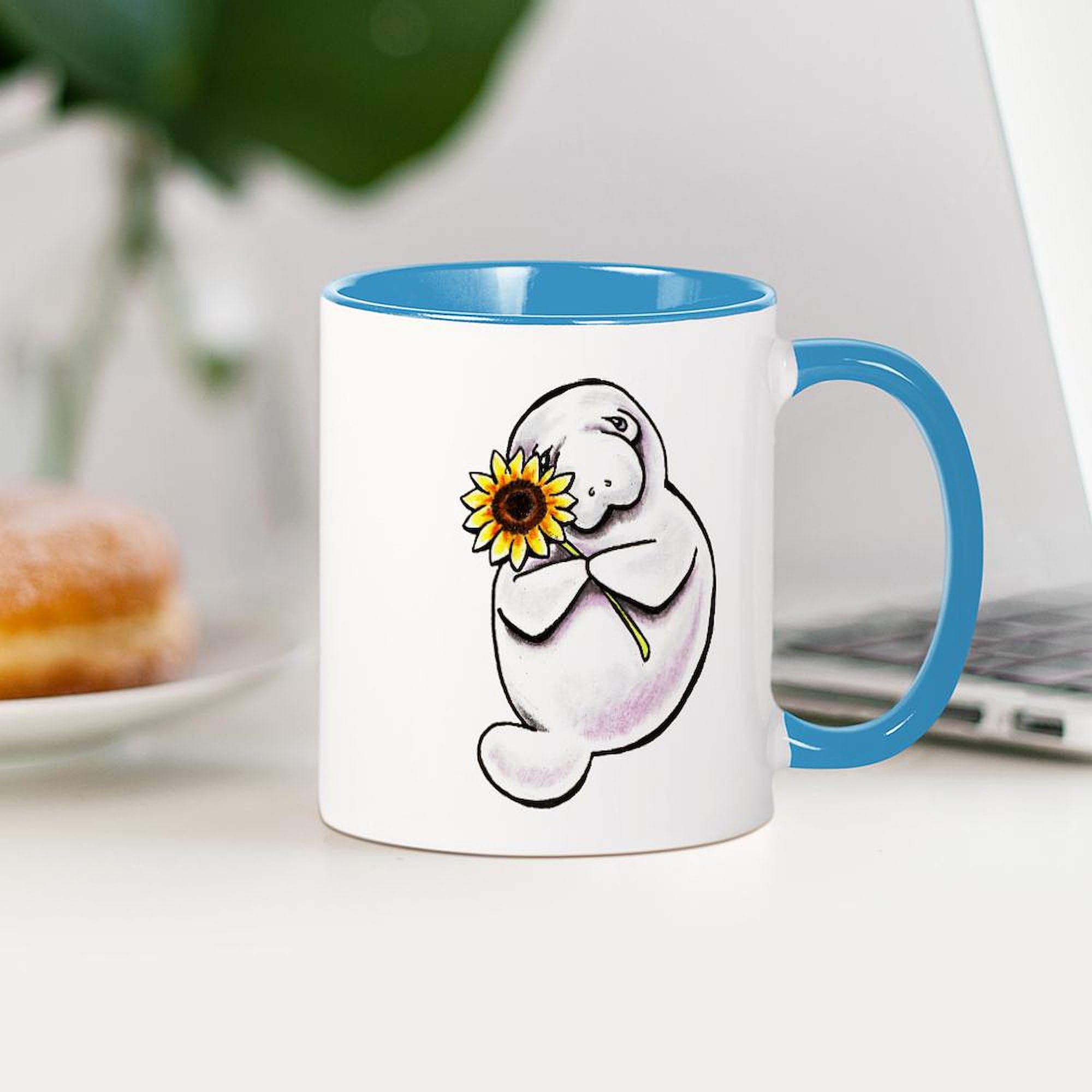 Sunny Manatee Ceramic Coffee Mug 11 oz (325 ml) - Perfect for Home, Office & Gifts - CafePress