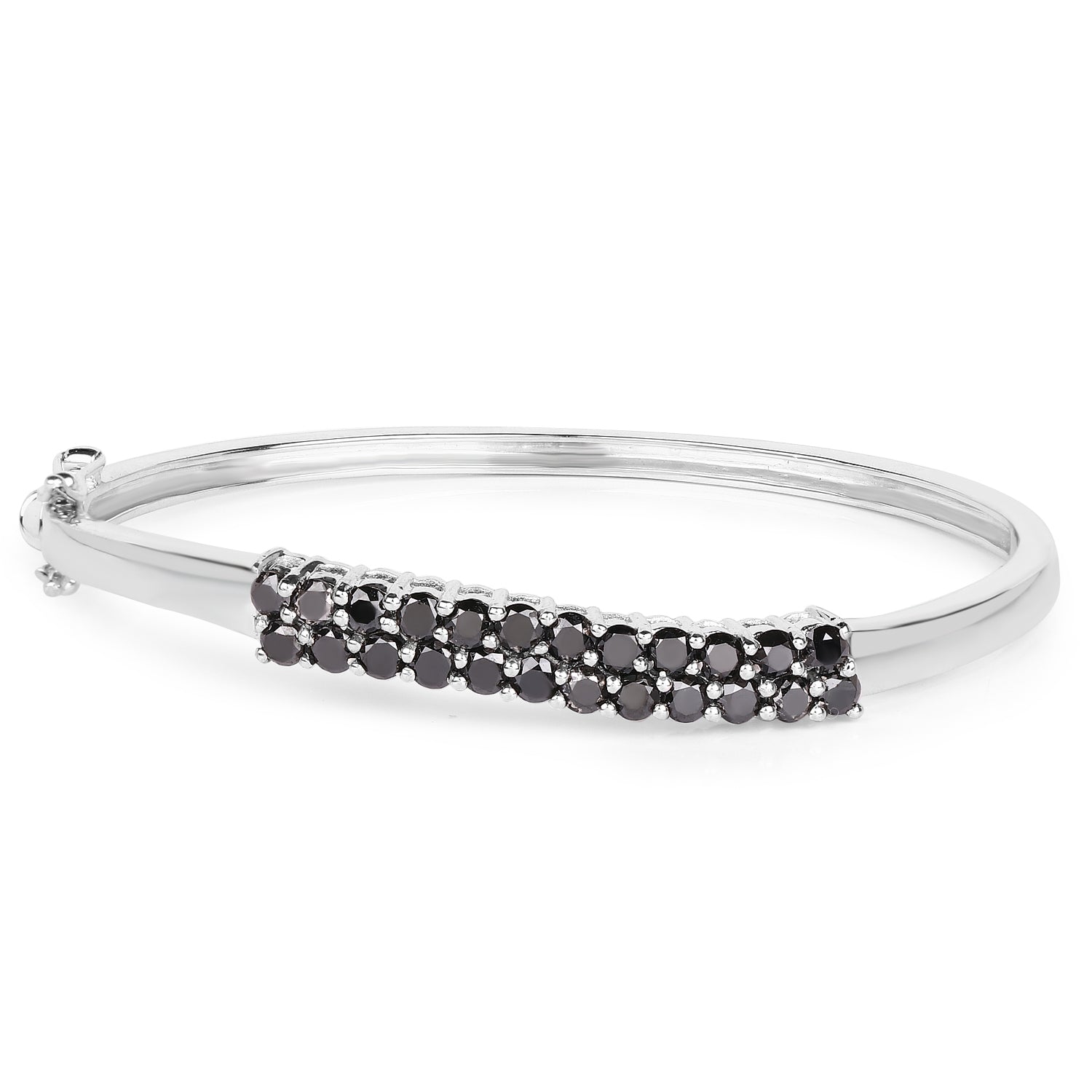 Natural Black Diamond Bangle for Women - Elegant 14K Gold Plated Bracelet | Perfect for Weddings, Parties & Special Occasions