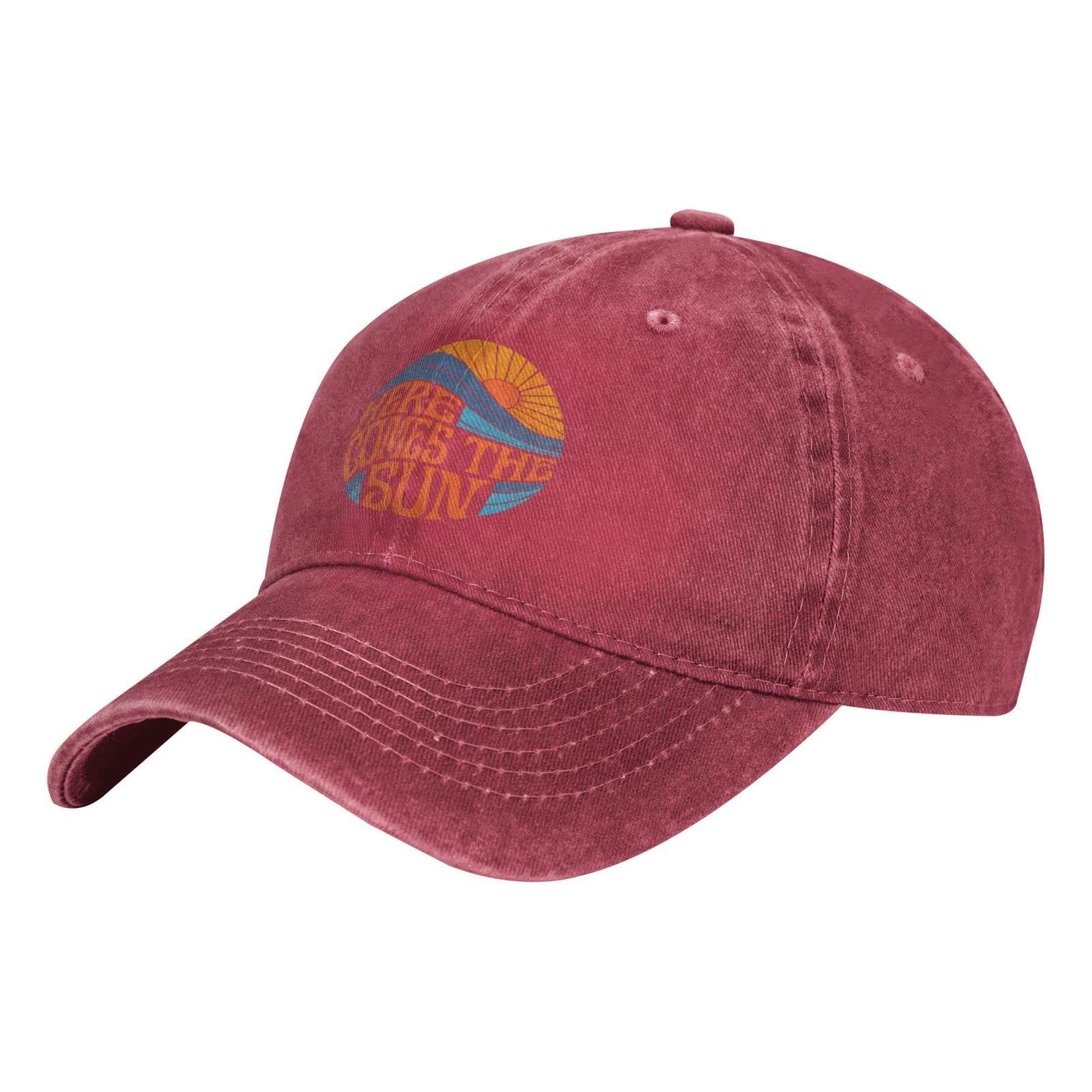 Here Comes The Sun Baseball Cap - Unisex Dad Hat, Cowboy & Trucker Style with Ponytail Hole - Perfect for Outdoor Activities, Sports, and Casual Wear - Black