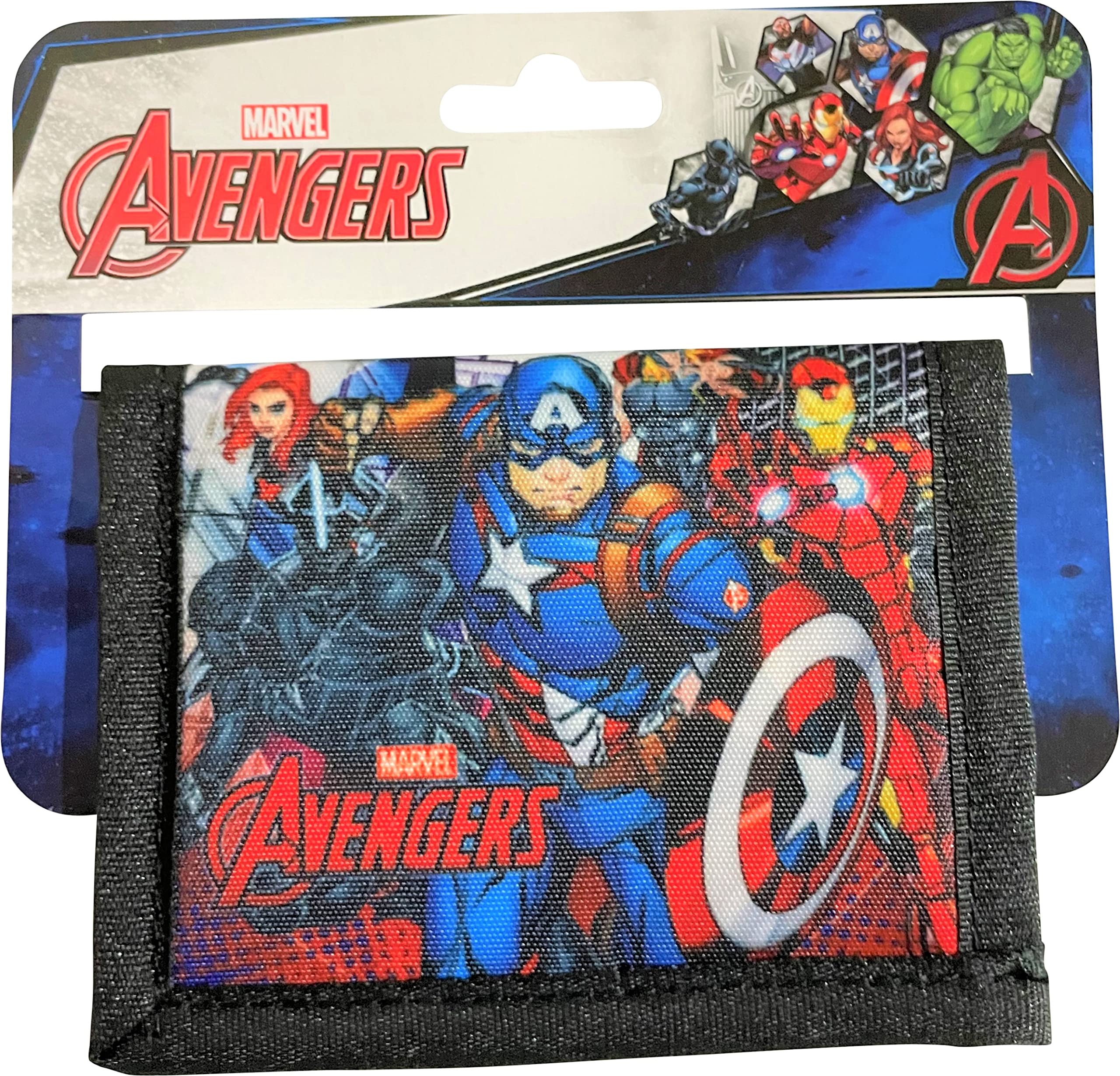 Marvel Avengers Kids Bifold Wallet with Zippered Pocket - Superhero Themed Boys Wallet for School, Travel & Everyday Use