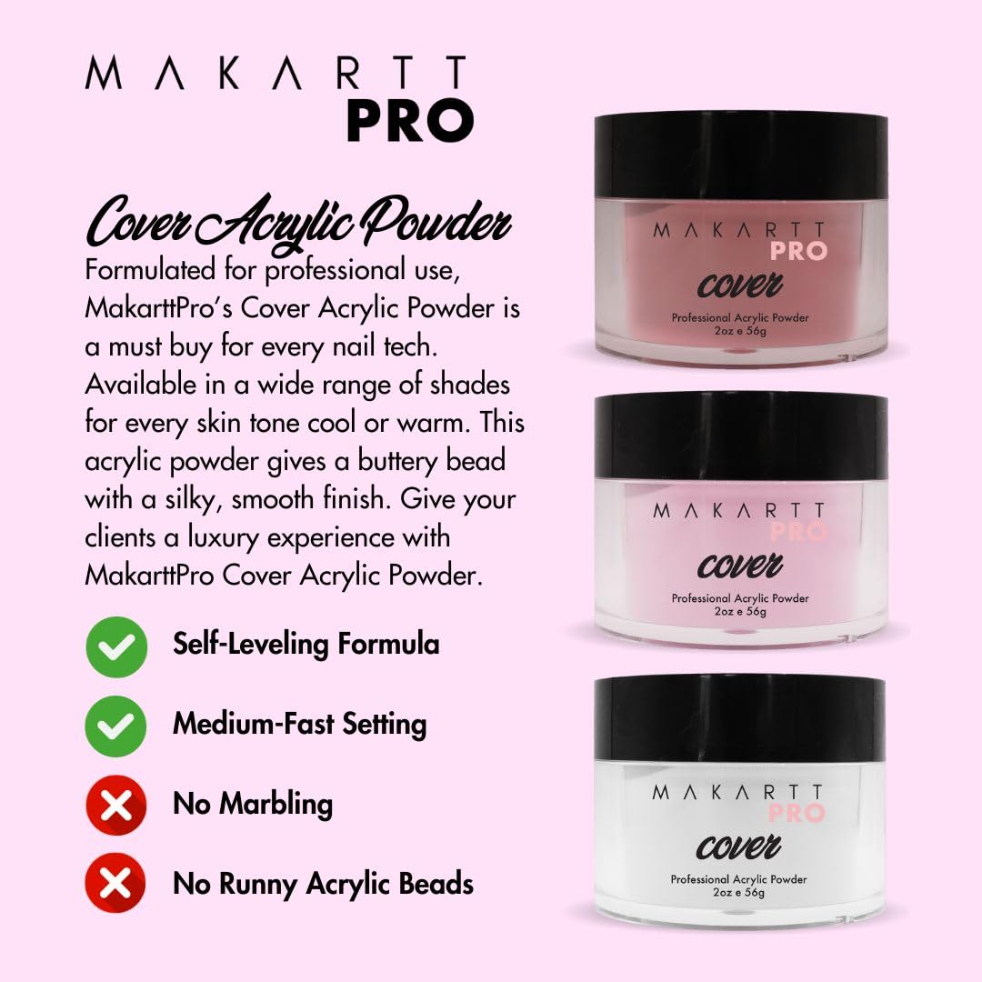 Professional Acrylic Nail Powder - 56g/2oz Nail Extension & Cover Powder for Salon & Home Use - Nectar Blush Color - Perfect for Manicures, Nail Art & DIY Nail Enhancements