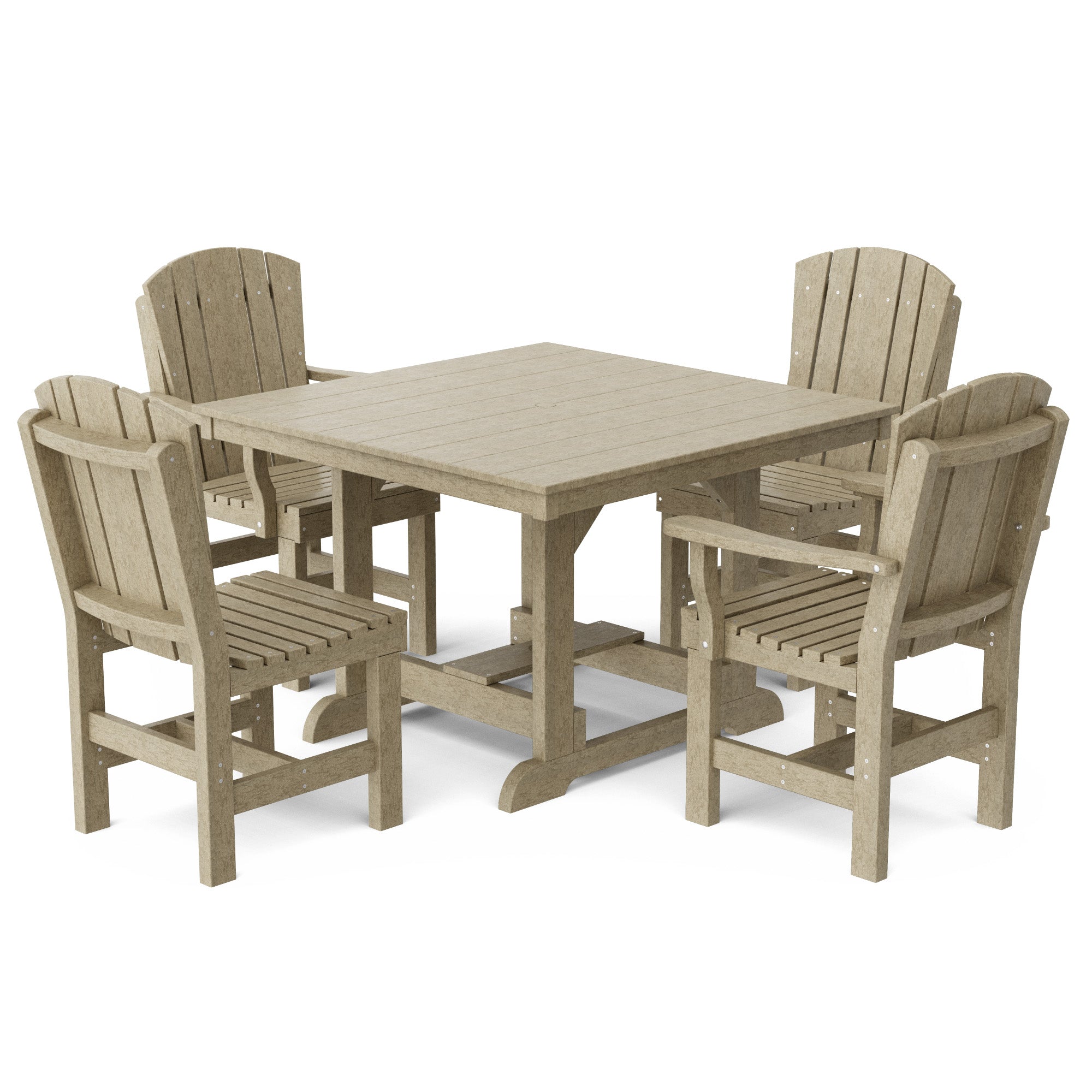 Heritage 5-Piece 44x44 Inch Square Outdoor Dining Set with Cushions - Perfect for Patio, Garden, and Backyard Entertaining