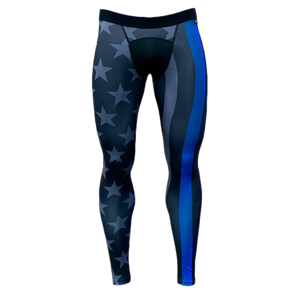Thin Blue Line Compression Tights for Men & Women - Supportive Leggings for Running, Workouts & Police Apparel - Perfect for Fitness, Law Enforcement & Everyday Wear