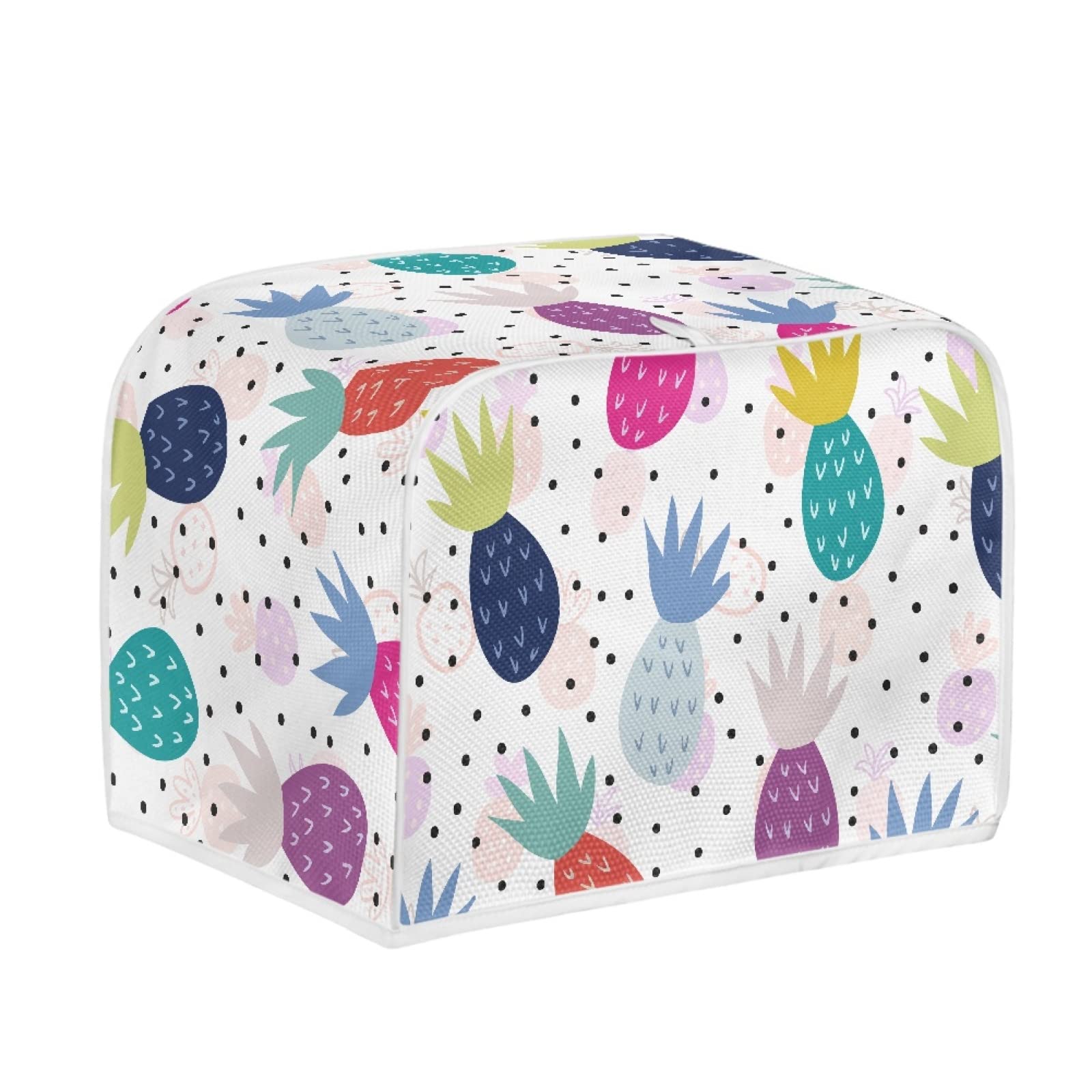 Pineapple Print Toaster Cover - Stain Resistant & Heat Resistant Bread Maker Protector - Anti Fingerprint Kitchen Organizer for Home - Perfect for Breakfast Countertop & Small Appliance Storage