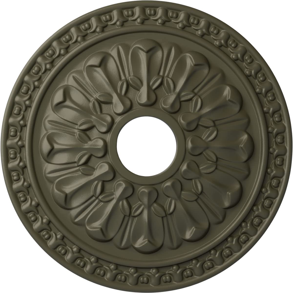 Ekena Millwork 18 Inch Warsaw Ceiling Medallion - Hand Painted Witch Hazel Finish, 18