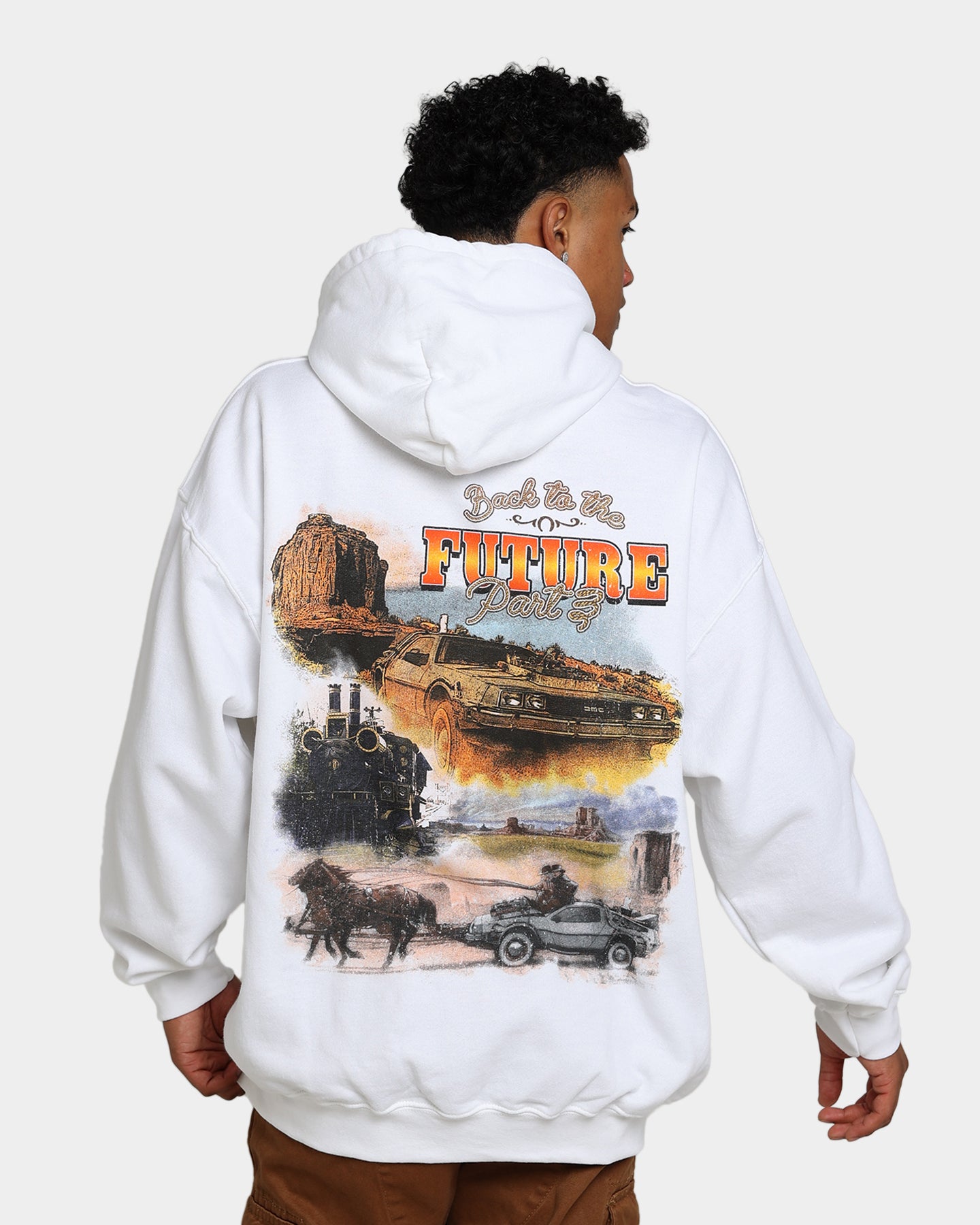 Back To The Future 3 Hoodie - Vintage Movie Merchandise - White Pullover Sweatshirt for Men & Women - Perfect for Cosplay, Movie Nights & Retro Fashion