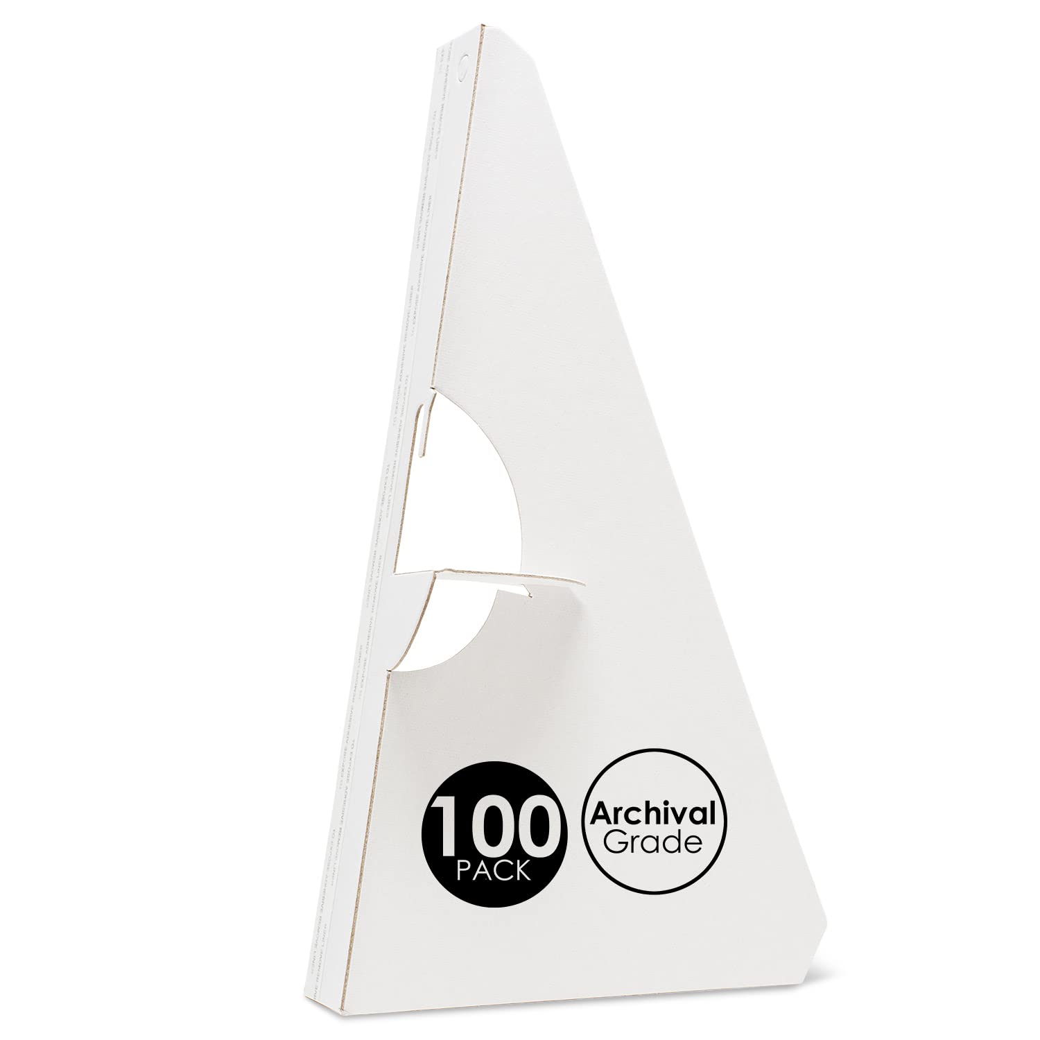 Golden State Art Self Stick Cardboard Easel Back - Acid-Free Archival Quality 12 Inch Single Wing Display Stand for Posters, Artwork & Photos (Pack of 100, White) - Perfect for Art Exhibitions, Classroom Displays & Office Presentations