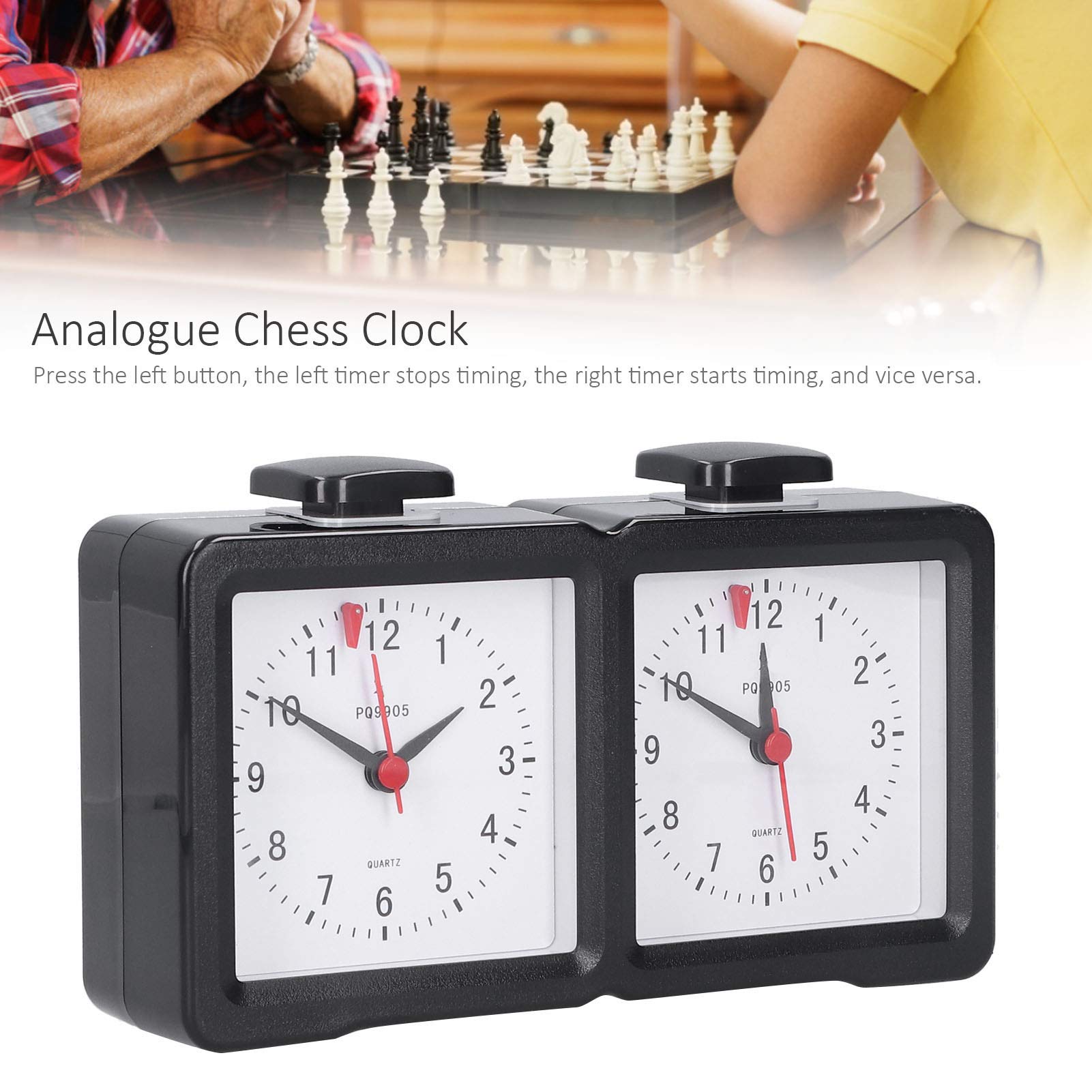 VGEBY Multifunction Silent Chess Clock - Analog Countdown Timer for Chess, Board Games & Sports | Perfect for Tournaments, Practice & Leisure Play