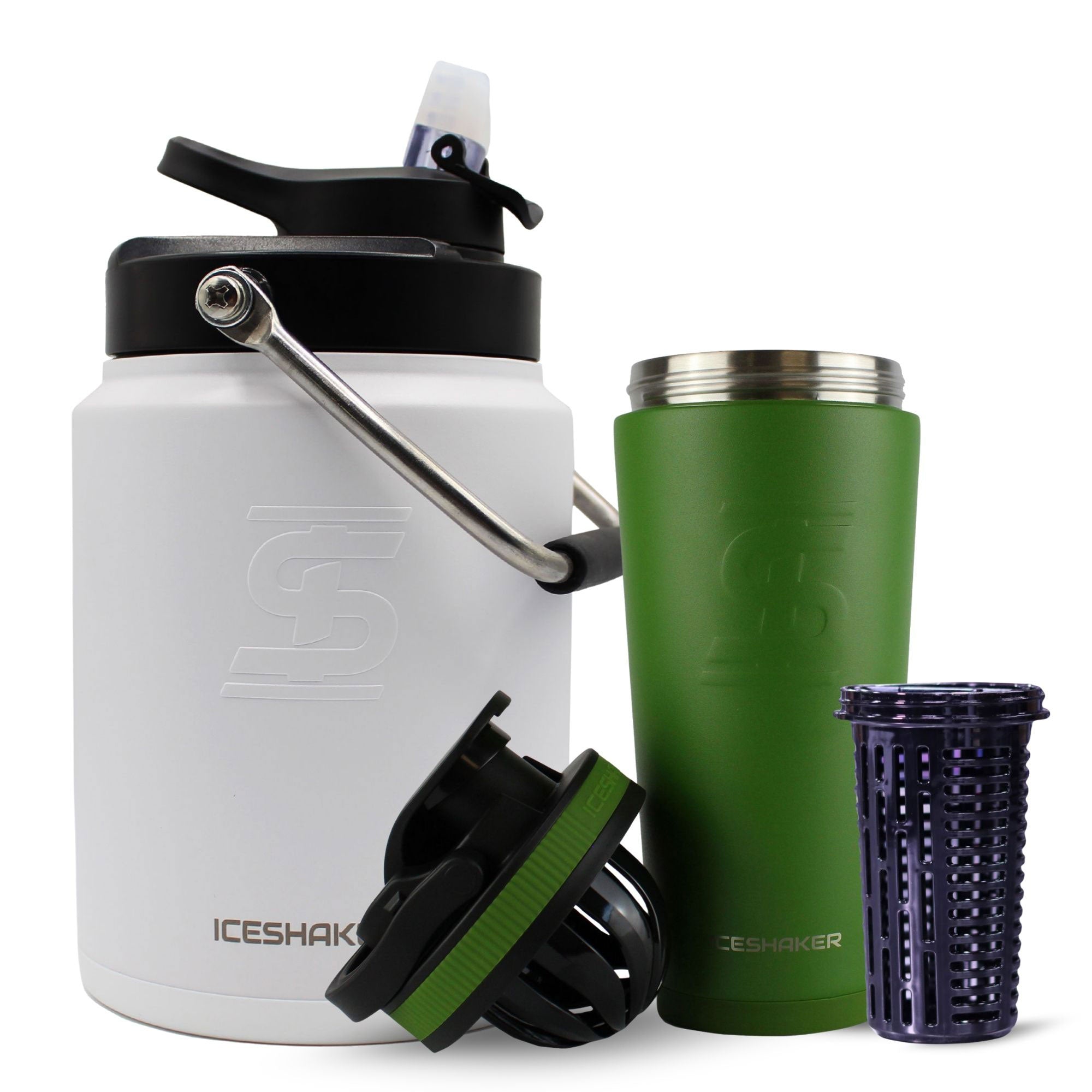 Premium Ice Shaker Hydration Pack - Insulated Water Bottle for Gym, Workout & Outdoor Sports - Leakproof & BPA-Free Shaker Cup for Protein Shakes & Cold Drinks