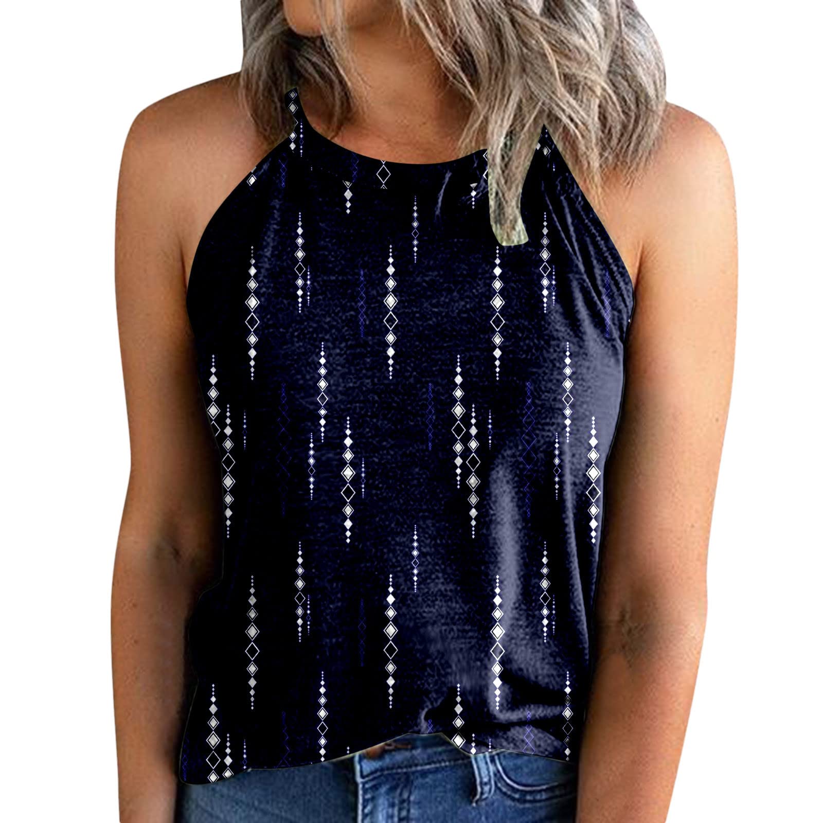 Trendy Women's Summer Tops - Sleeveless Loose Fit Tunic Tank Tops | Retro Fashion Blouses & Tees for Casual Outings, Beach Wear & Summer Vacations