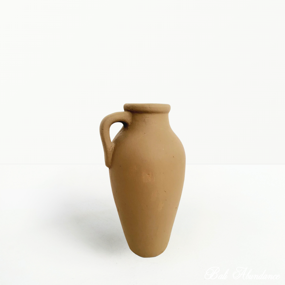 Handmade Terracotta Clay Urn for Plants - Decorative Garden Pot with Drainage Hole - Perfect for Indoor & Outdoor Use, Home Decor, and Flower Arrangements