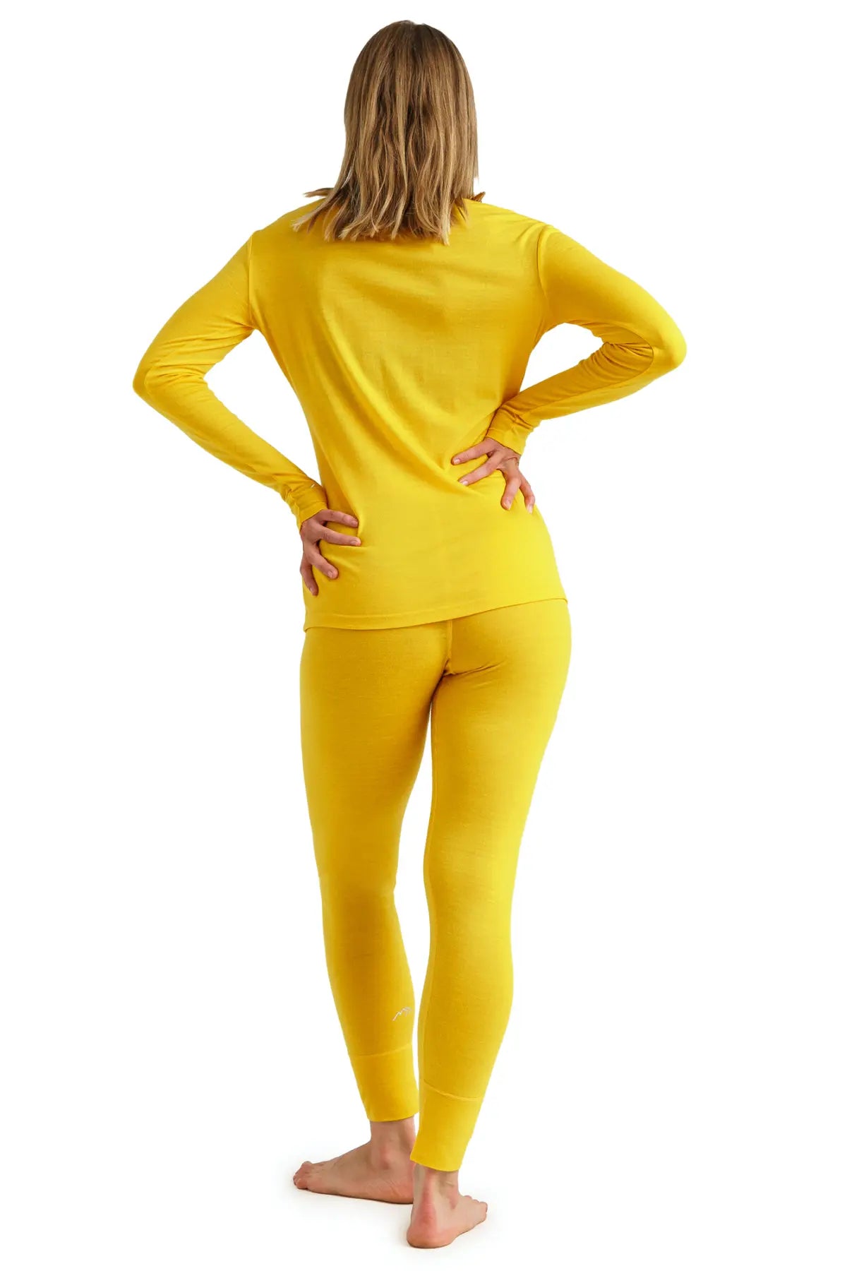 Premium Women's Merino Wool Thermal Underwear Set - 165 Gold Color | Soft & Warm Base Layer for Winter, Skiing, Hiking & Outdoor Activities