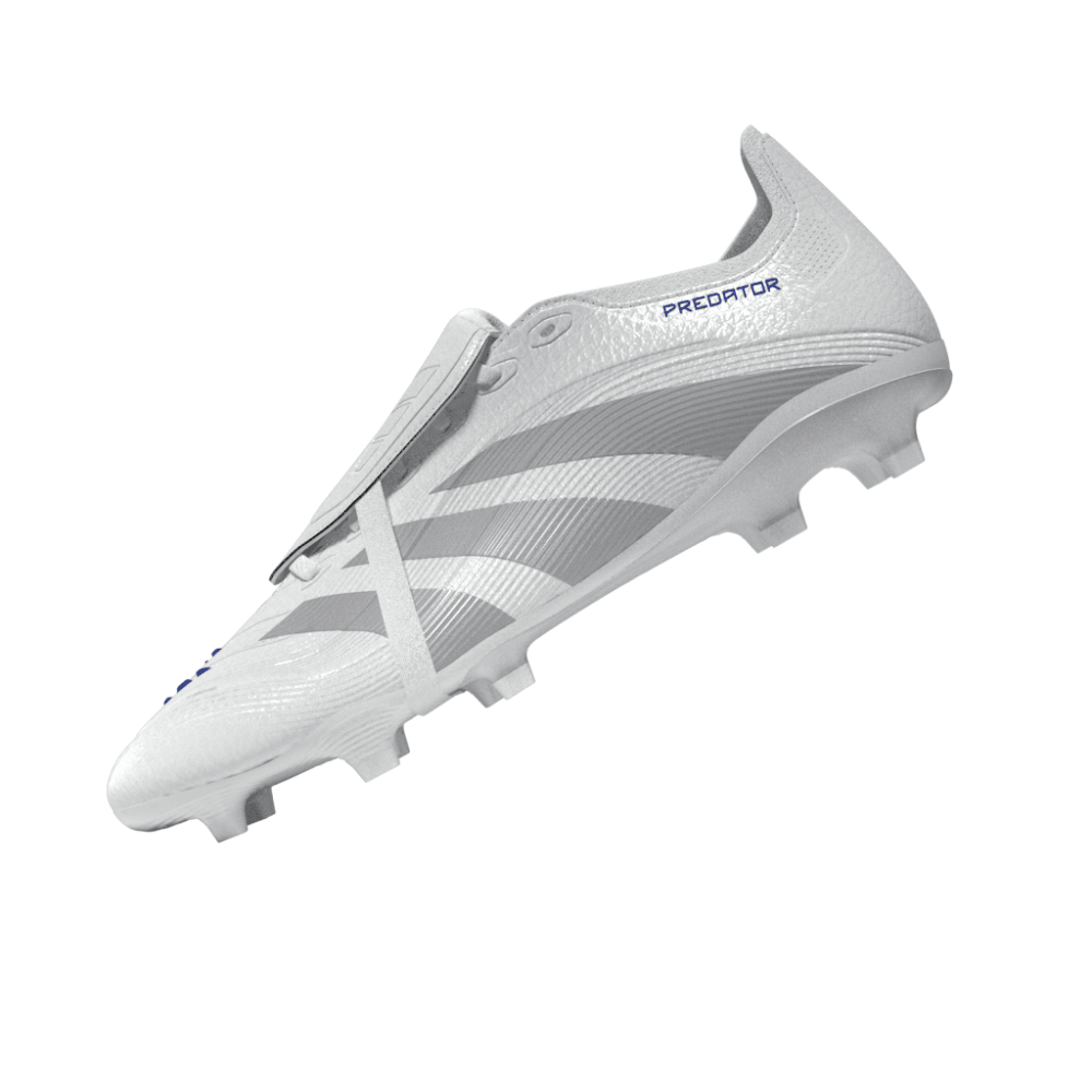 Adidas Predator League FG Soccer Cleats - Fold Over Tongue Football Shoes for Men (Cloud White/Silver Metallic/Bright Royal) | Perfect for Turf Matches & Training Sessions
