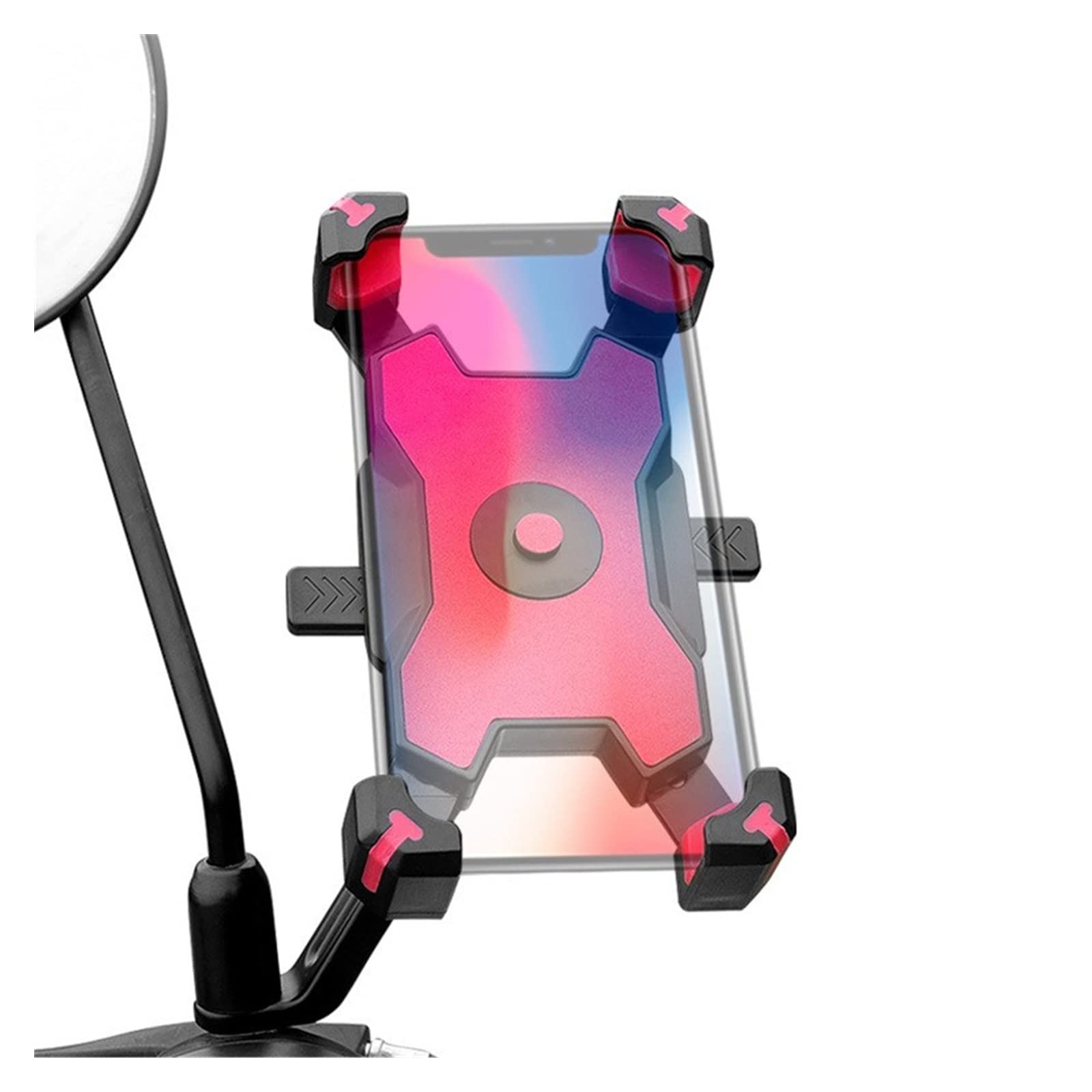 TSTS Universal Motorcycle Phone Mount Holder - 360° Rotatable for 3.5-6.8 Inch Smartphones (Red) | Secure Bike Phone Rack for GPS Navigation & Hands-Free Riding