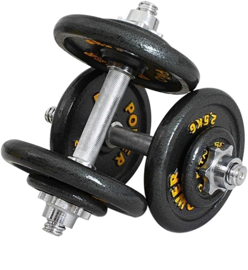 Adjustable Dumbbell Set 15kg (7kg x 2) - Pure Iron Home Gym Equipment with Detachable Barbell for Strength Training & Weight Lifting - Perfect for Home Workouts, CrossFit & Muscle Building